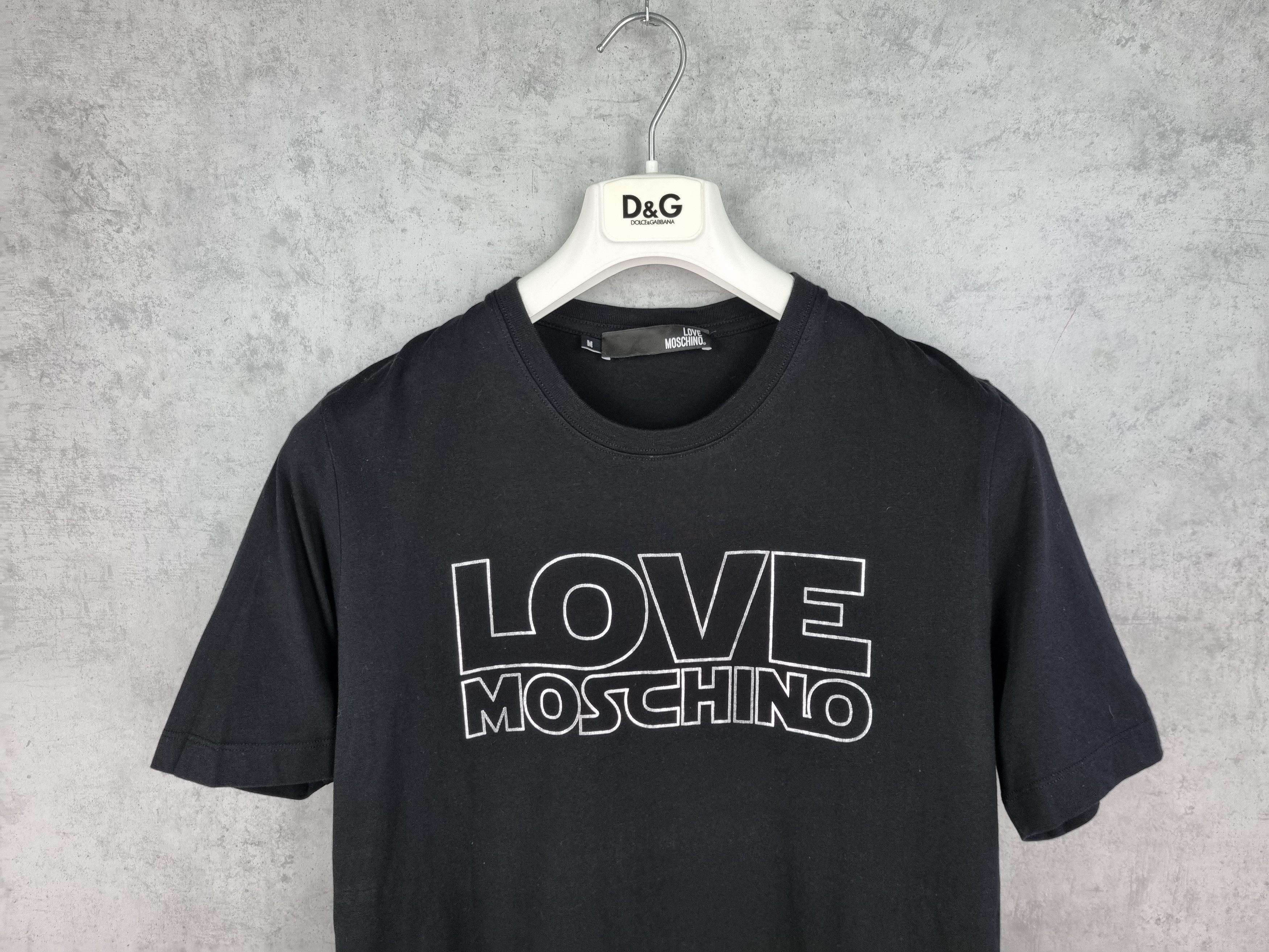 Moschino × Vintage Love Moschino Metallic Big Logo Cotton Tee Shirt Size US M / EU 48-50 / 2 - 2 Thumbnail