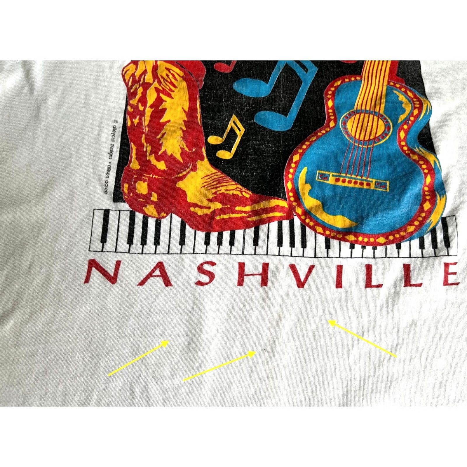 Vintage VINTAGE Nashville Alleycat Designs Graphic T-Shirt Music Sz L White 100% Cotton Unisex Adults Crew Neck Short Sleeve 90s Womens Mens Boys Girls Size US L / EU 52-54 / 3 - 4 Thumbnail