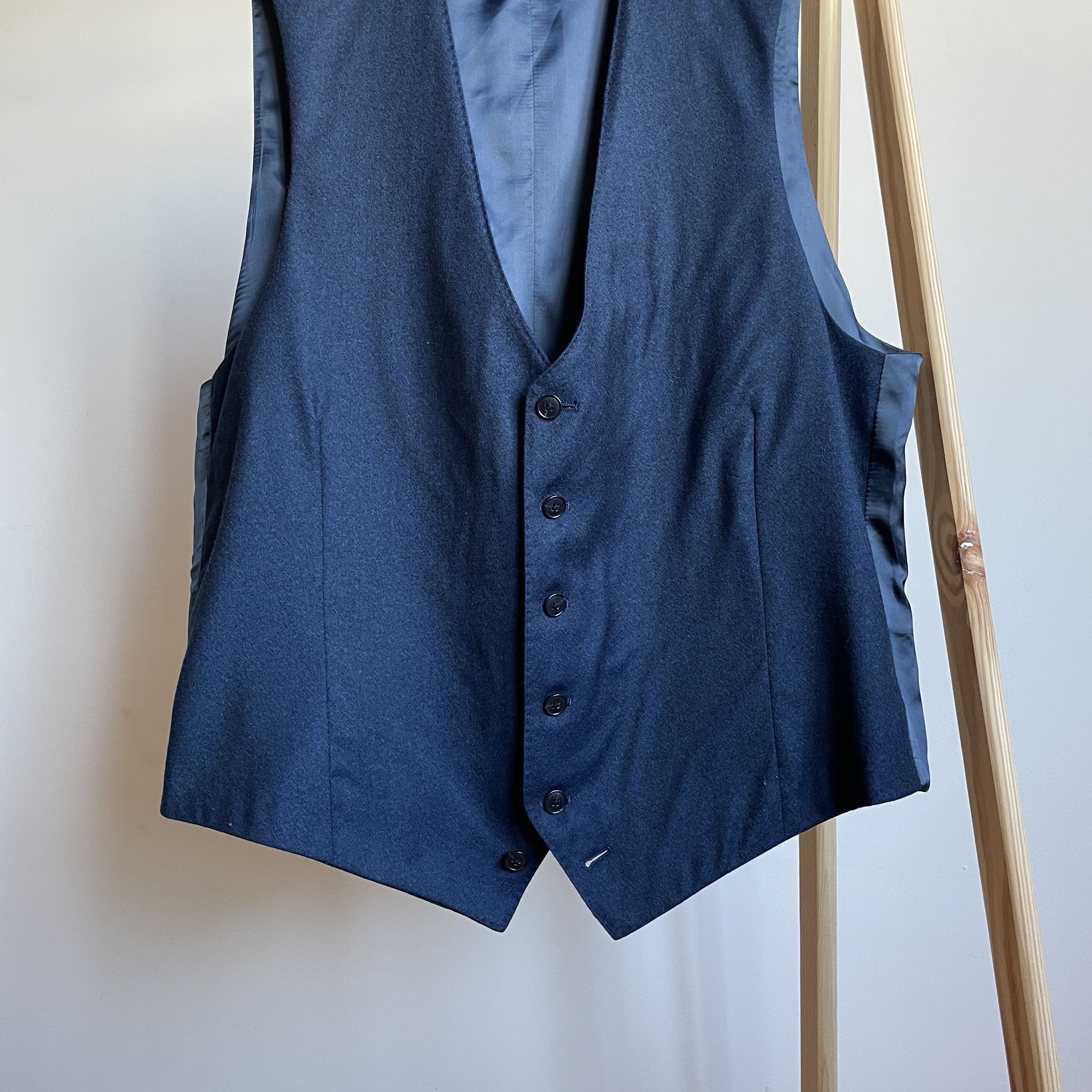 Other Clements and Church Bespoke 3 Pieces Navy Wool Suit Size 44R - 11 Thumbnail