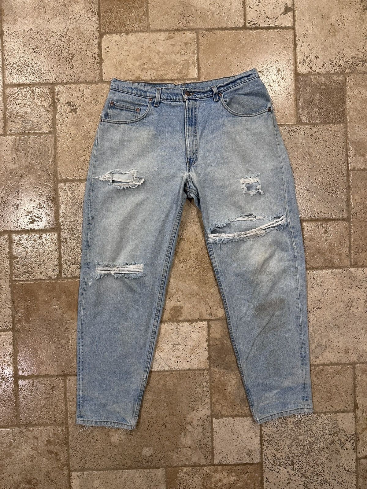 Levi's Vintage Levi’s 506 Blue Distressed Thrashed 90’s Denim Jeans Size US 38 / EU 54 - 3 Thumbnail