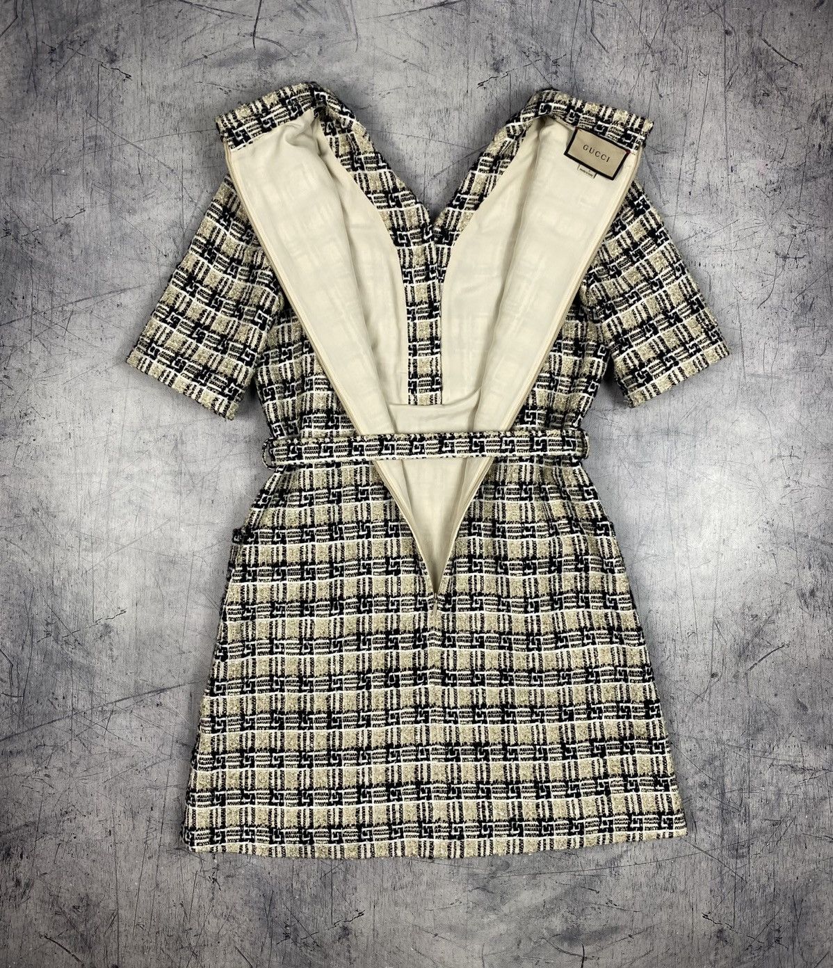 Gucci Gucci GG Monogram Tweed Belted Dress Size IT 42 Size M / US 6-8 / IT 42-44 - 17 Thumbnail