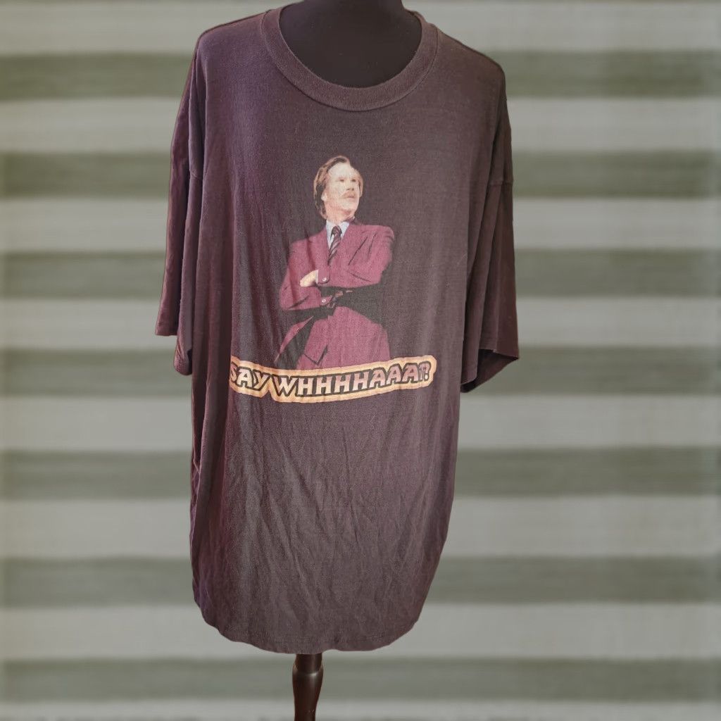 Vintage Anchorman The Legend Continues Ron Burgundy Black T Shirt 4XL Mens Crew Neck Short Sleeve Graphic Print Cotton Polyester Red Size US XXL / EU 58 / 5 - 1 Thumbnail