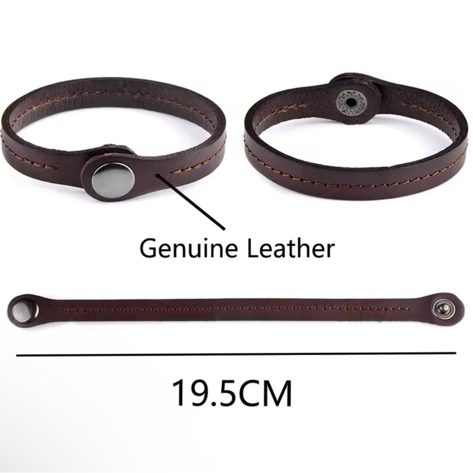 Other Men’s Retro Leather Wrap Cord Cuff Bracelet Brown Size ONE SIZE - 4 Thumbnail