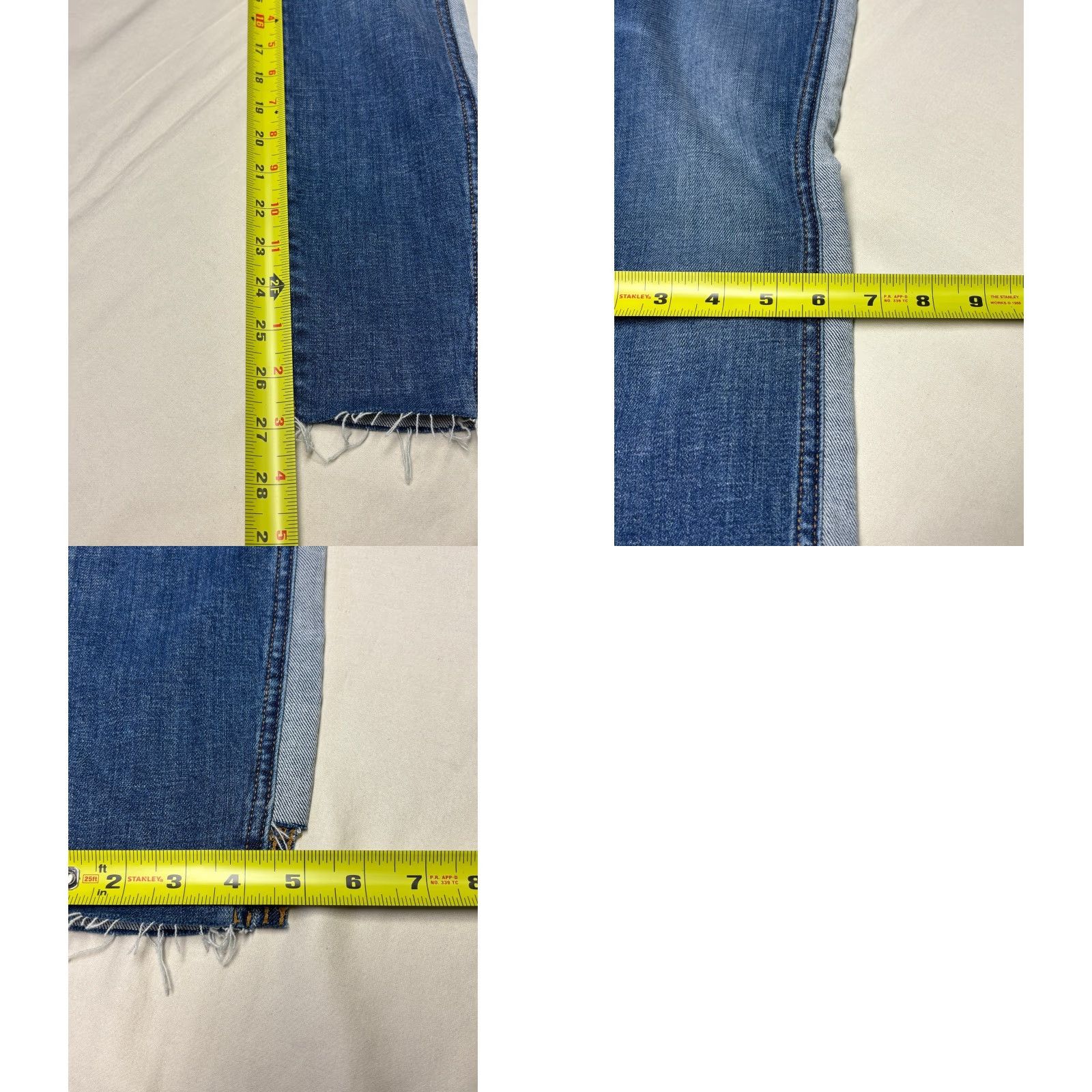 7 For All Mankind 7 For All Mankind Skinny Jeans Blue Medium Wash Side Stripe 27 Inseam 26 Waist Womens 28x27 Crop Raw Hem Size 26" / US 2 / IT 38 - 9 Thumbnail