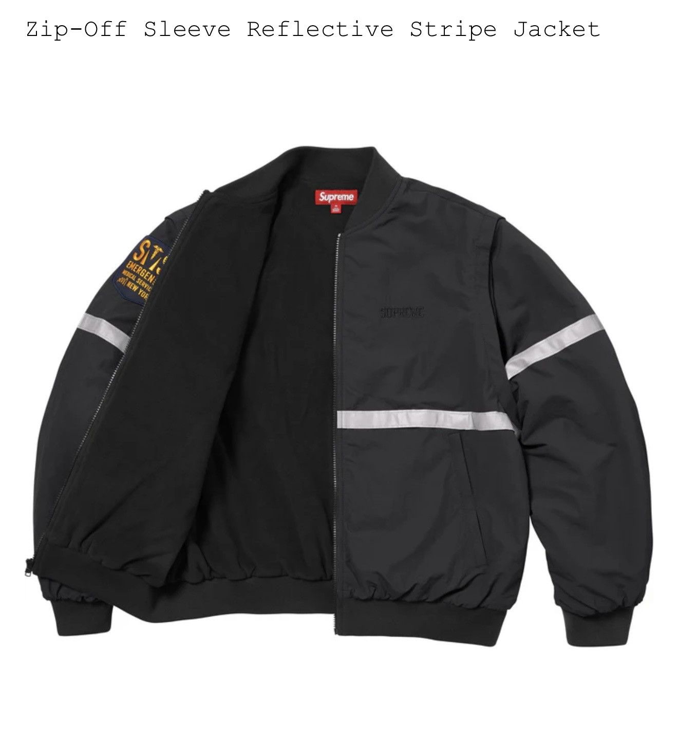 Supreme Supreme Zip-Off Sleeve Reflective Stripe Jacket Size US S / EU 44-46 / 1 - 3 Thumbnail