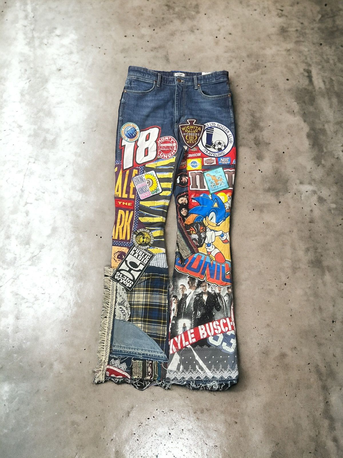 Haus of Vain Custom Wrangler Allover Print Collage Denim