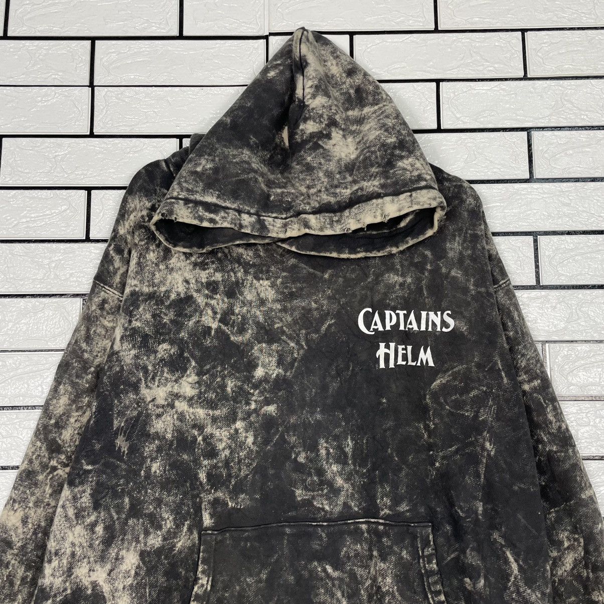 Japanese Brand Captain Helm Black Acid Wash Hoodie Size US XL / EU 56 / 4 - 2 Thumbnail