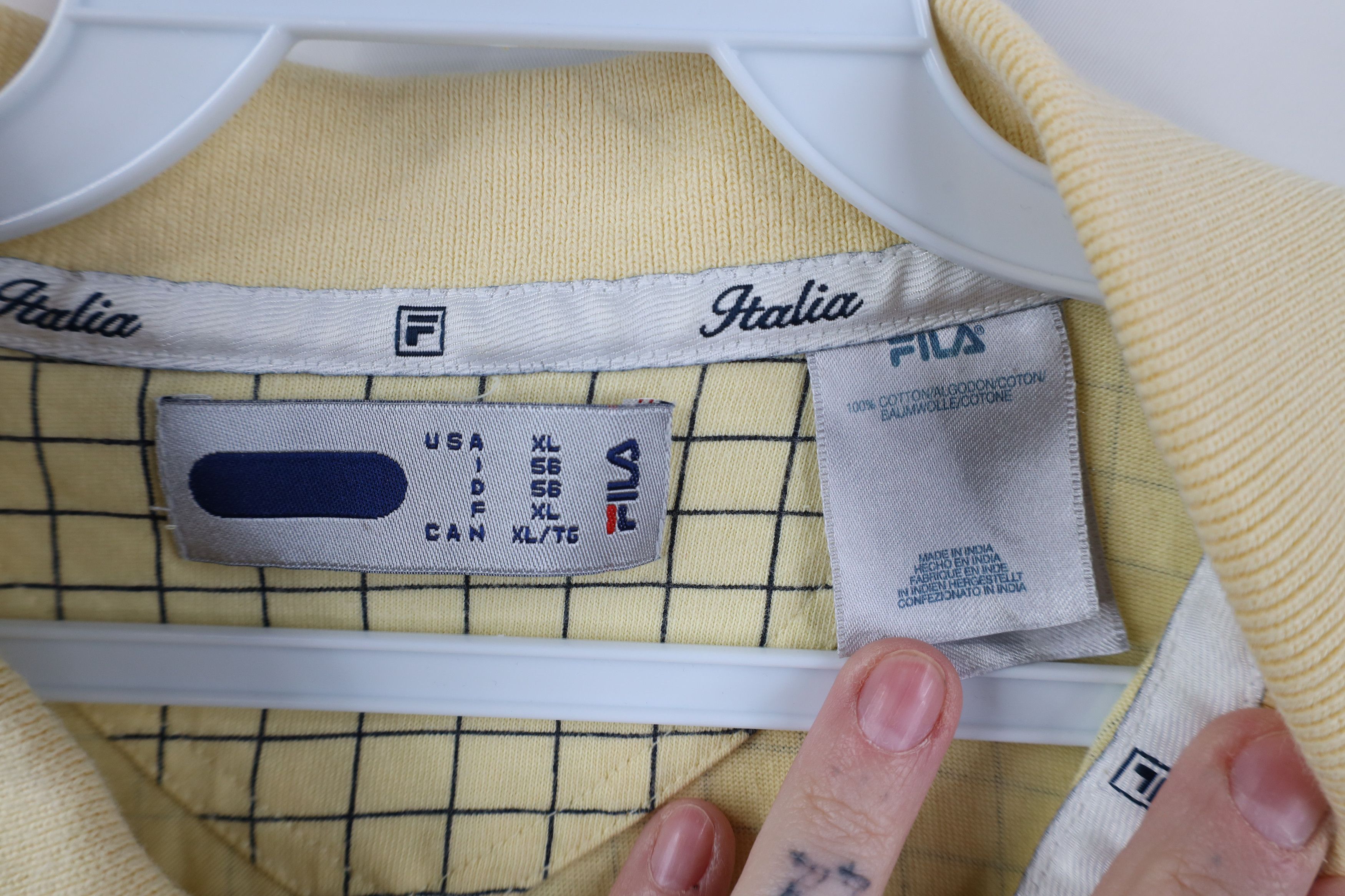 Fila Vintage 90s Fila Italy Spell Crest Collared Polo Shirt Plaid Size US XL / EU 56 / 4 - 8 Thumbnail