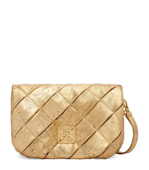 Loewe o1in1g0426 Size: OS/ Goya Mini Puffer Bag in Gold Size ONE SIZE - 1 Thumbnail