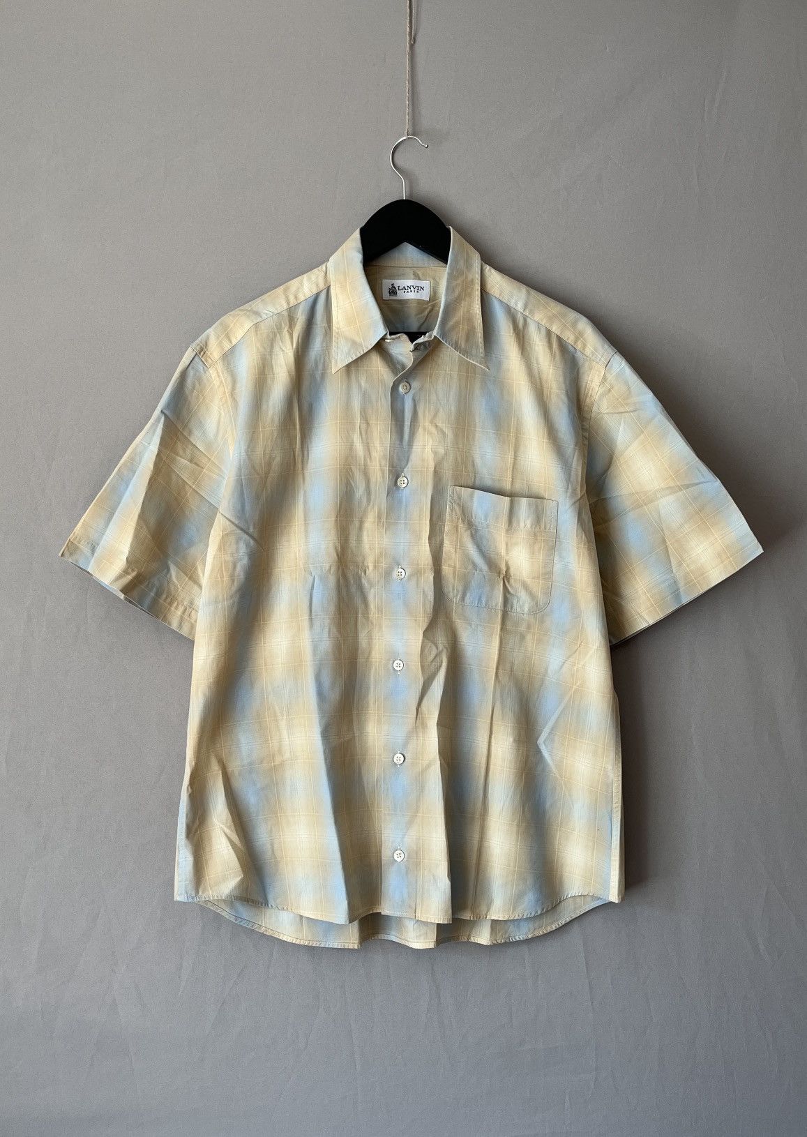 Lanvin LANVIN Paris Short Sleeve Plaid Check Summer Shirt Size US L / EU 52-54 / 3 - 1 Thumbnail