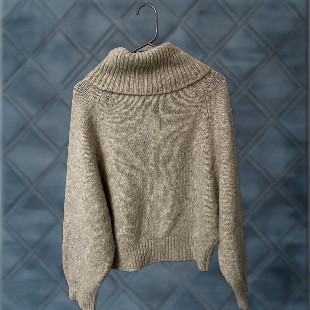 Vintage Decker Cowl Neck Sweater Wool Acrylic Cotton Polyester Knit Raglan Sleeve Gray M Womens pullover Size M / US 6-8 / IT 42-44 - 1 Thumbnail