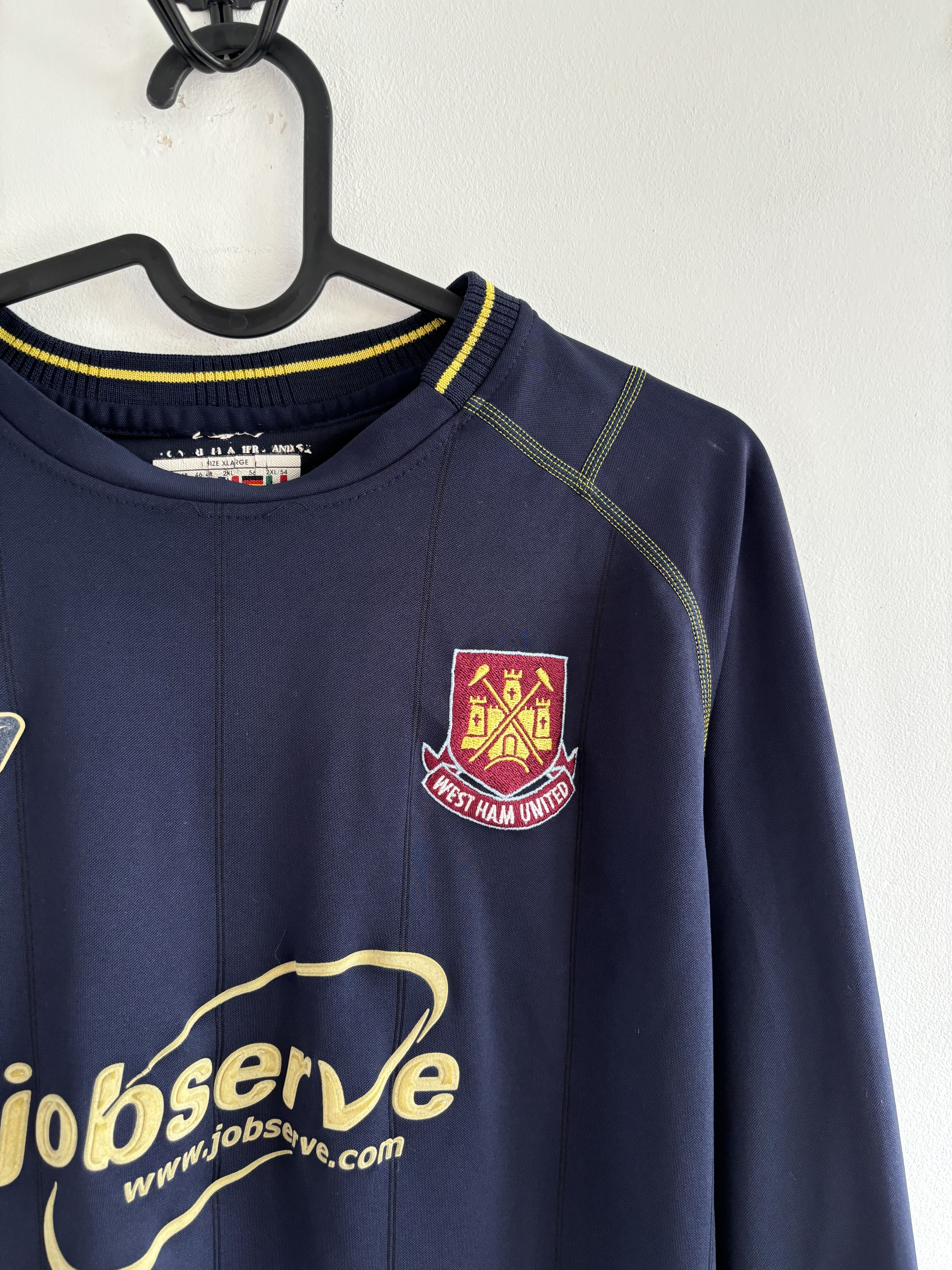 Reebok WEST HAM UNITED 2003/04 AWAY SOCCER JERSEY LONGSLEEVE REEBOK Size US XL / EU 56 / 4 - 3 Thumbnail