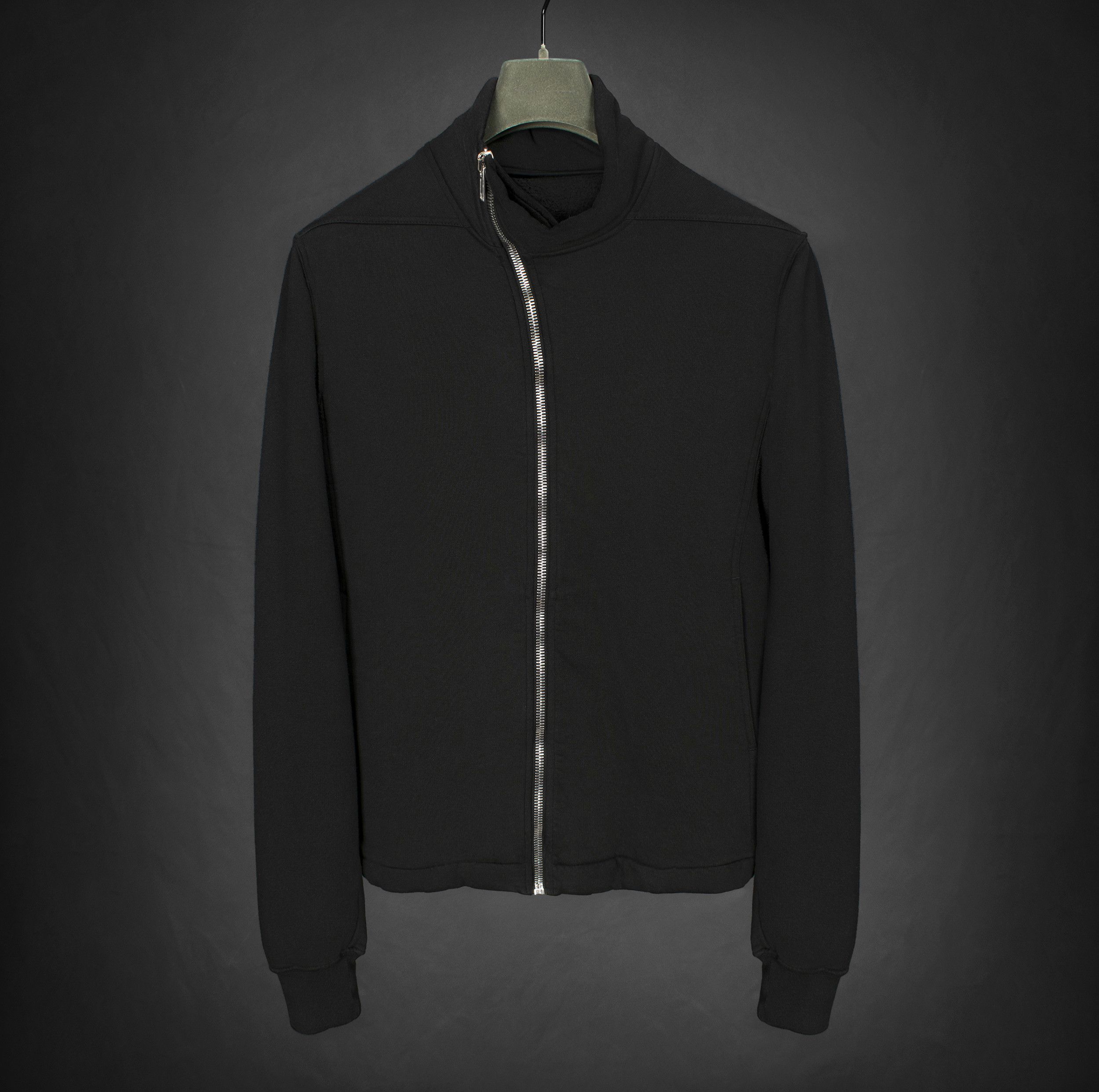 image of Rick Owens New. Mollino Felpa Zip Sweatshirt, Iconic in Black, Men's (Size Medium)