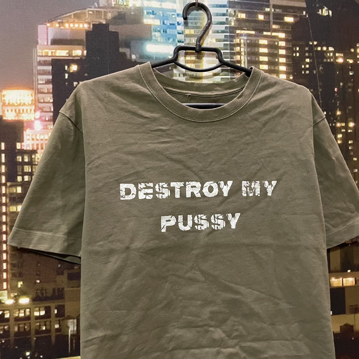 Vintage Vintage 90s Graphic Tee Faded Olive Grunge Streetwear Slim L Size US L / EU 52-54 / 3 - 3 Thumbnail