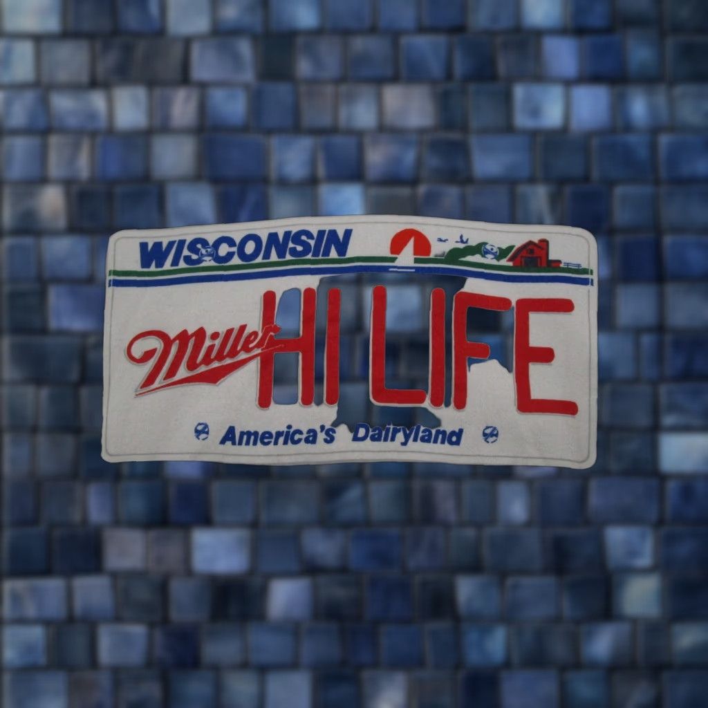 Fruit Of The Loom VTG Miller Hi Life Wisconsin License Plate Raglan Sleeve Sweatshirt L READ Size US L / EU 52-54 / 3 - 1 Thumbnail