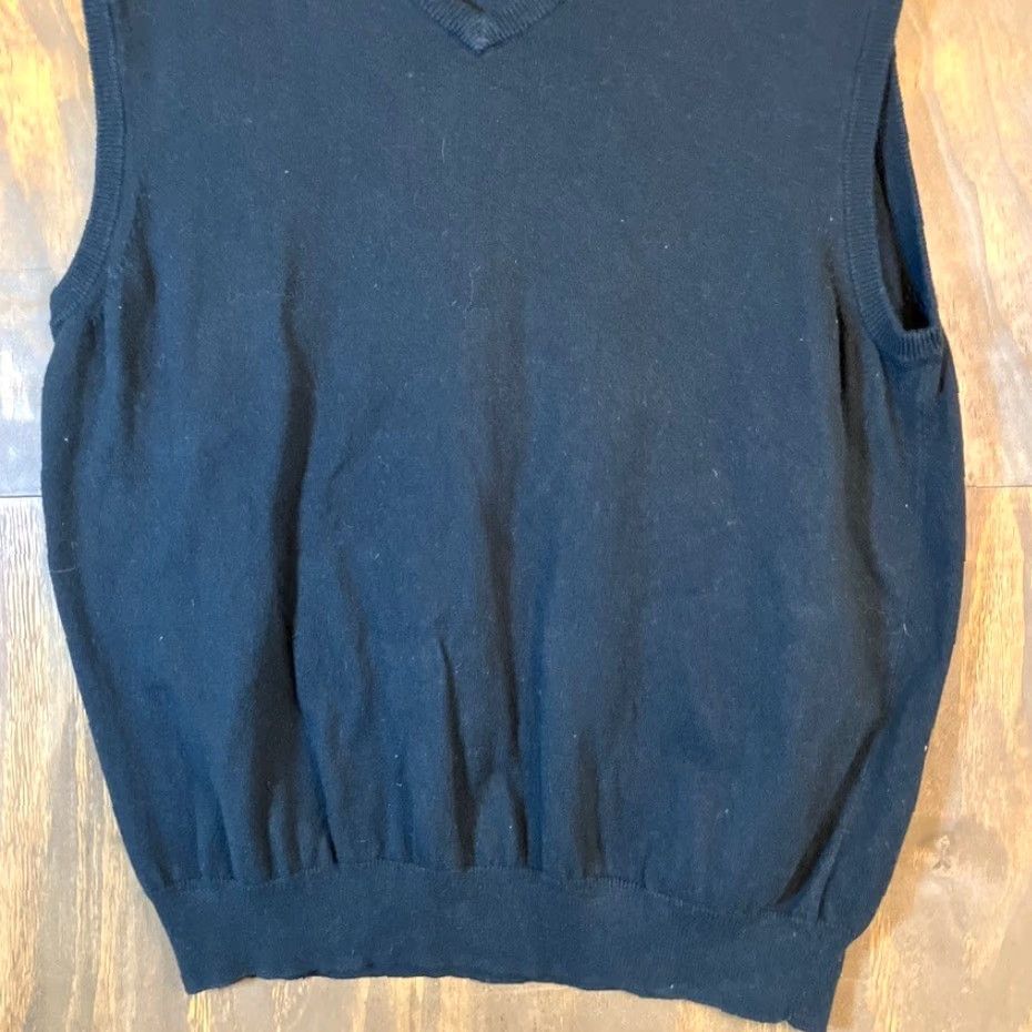 Express Express Mens Sweater Vest Black V Neck Merino Wool Blend XLarge Vest Size US XL / EU 56 / 4 - 3 Thumbnail