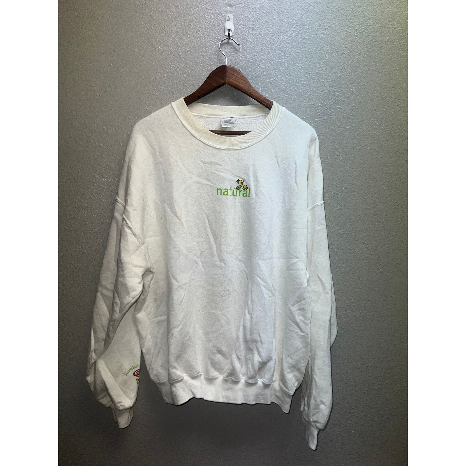 Vintage Vintage Jamba Juice Sweatshirt Natural Crewneck Yellowed 2XL Size US XXL / EU 58 / 5 - 2 Thumbnail