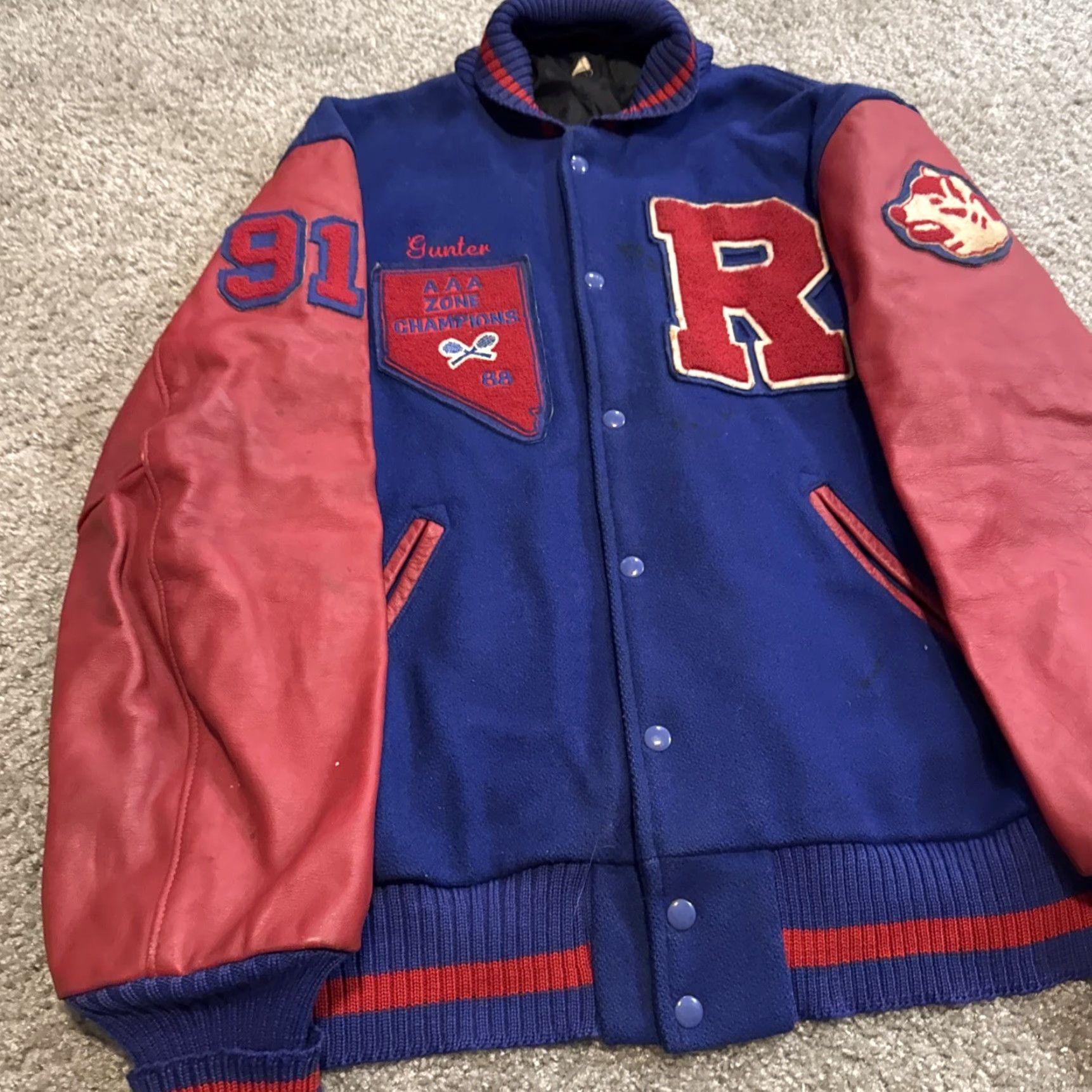 Vintage VINTAGE 1988 Arizona Tennis Champions Letterman Varsity Jacket XL Red Blue “R” Men Size US XL / EU 56 / 4 - 2 Thumbnail