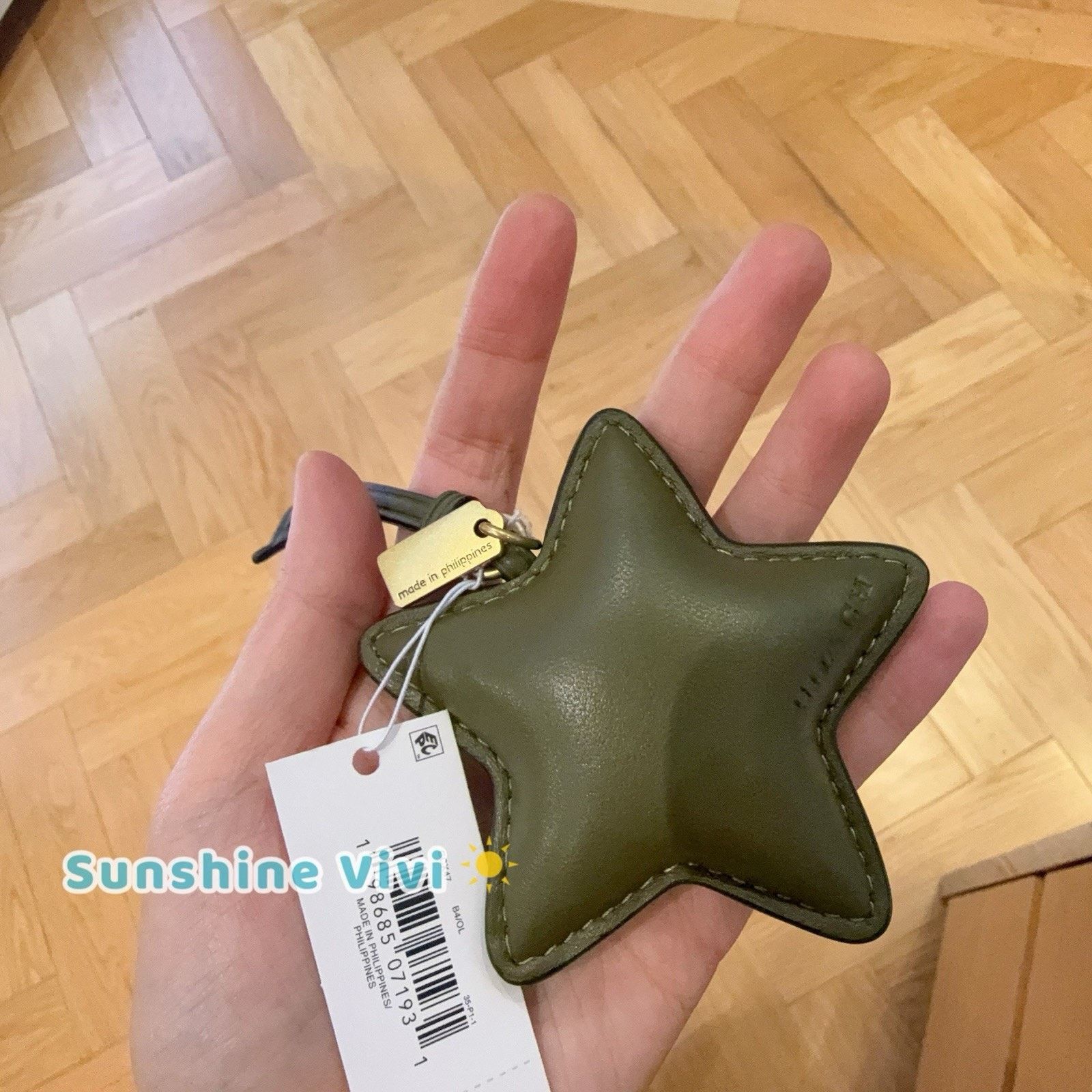 Coach NWT Coach Star Puffy Bag Charm Olive Green Nappa Leather Size ONE SIZE - 3 Thumbnail