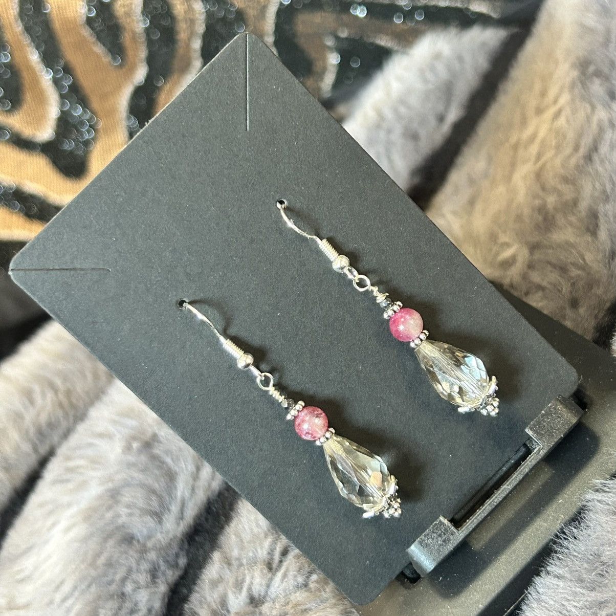 Handmade Handcrafted raindrop faceted rutilated quartz earrings Size ONE SIZE - 1 Thumbnail