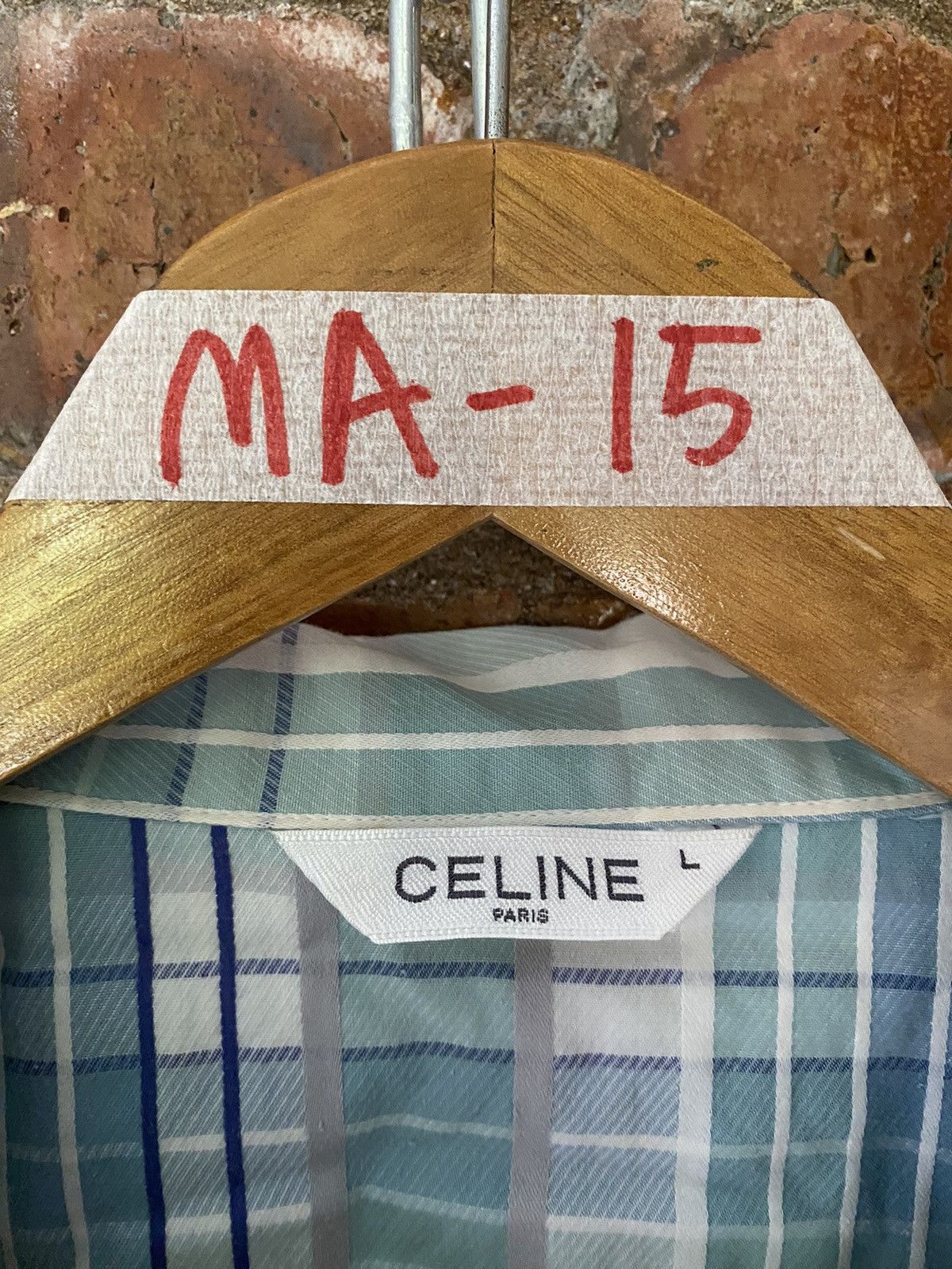 Celine 🔥1990s check stripe sleep shirt Size US L / EU 52-54 / 3 - 10 Thumbnail