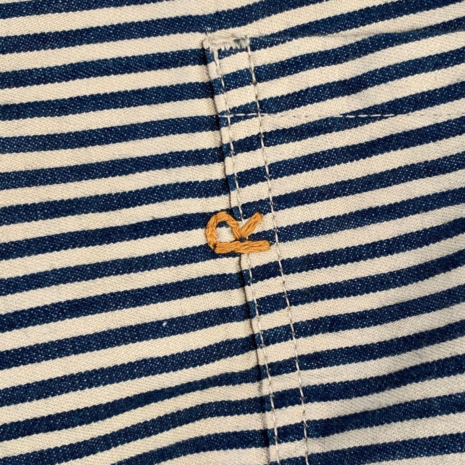 45rpm 45rpm Size 34 Cream Blue Stripe Cotton Straight Casual Pants Size US 34 / EU 50 - 4 Thumbnail