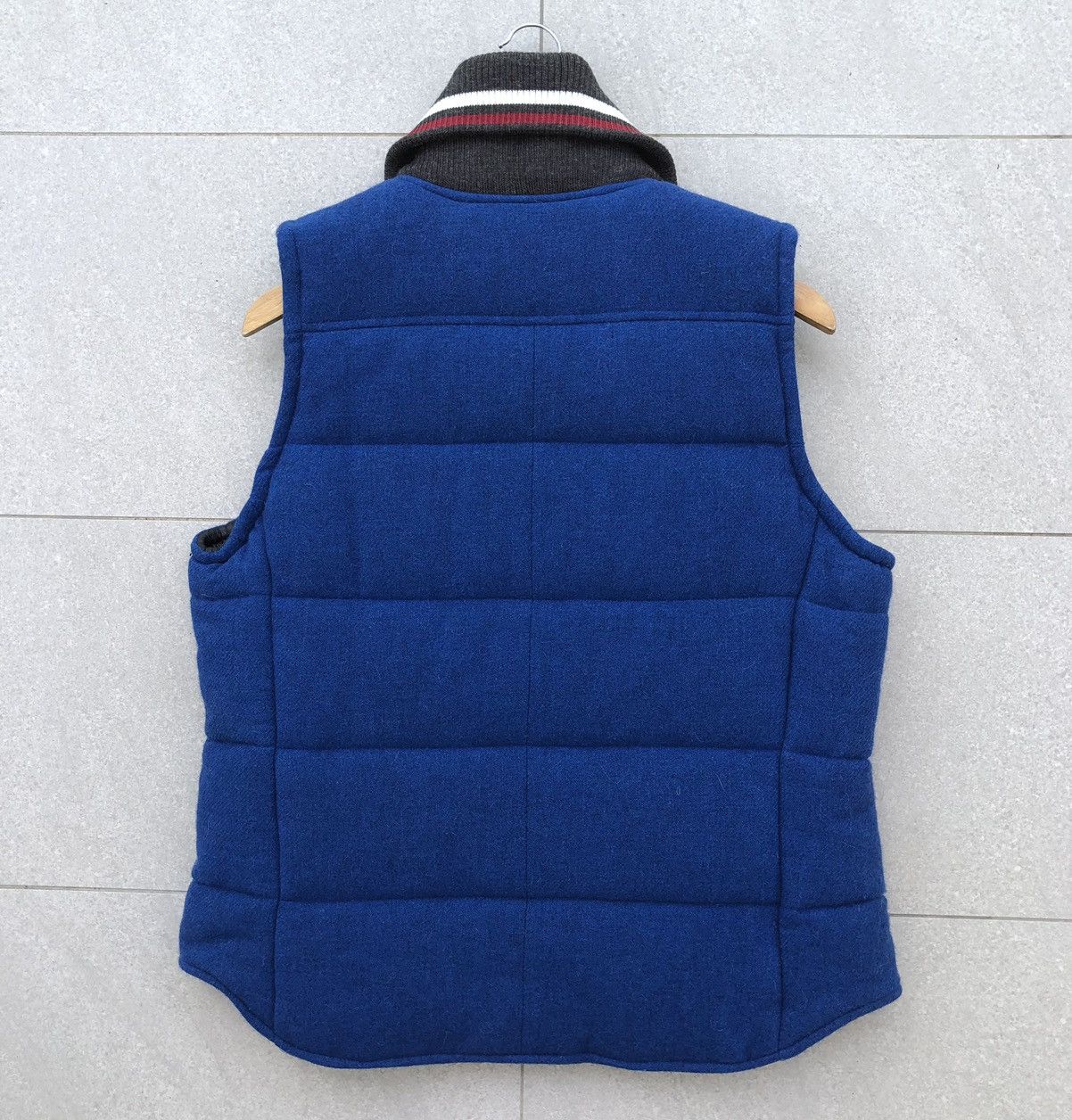Fred Perry FRED PERRY Thermore Wool and Leather Blue Tweed Padded Vest Size US L / EU 52-54 / 3 - 4 Thumbnail