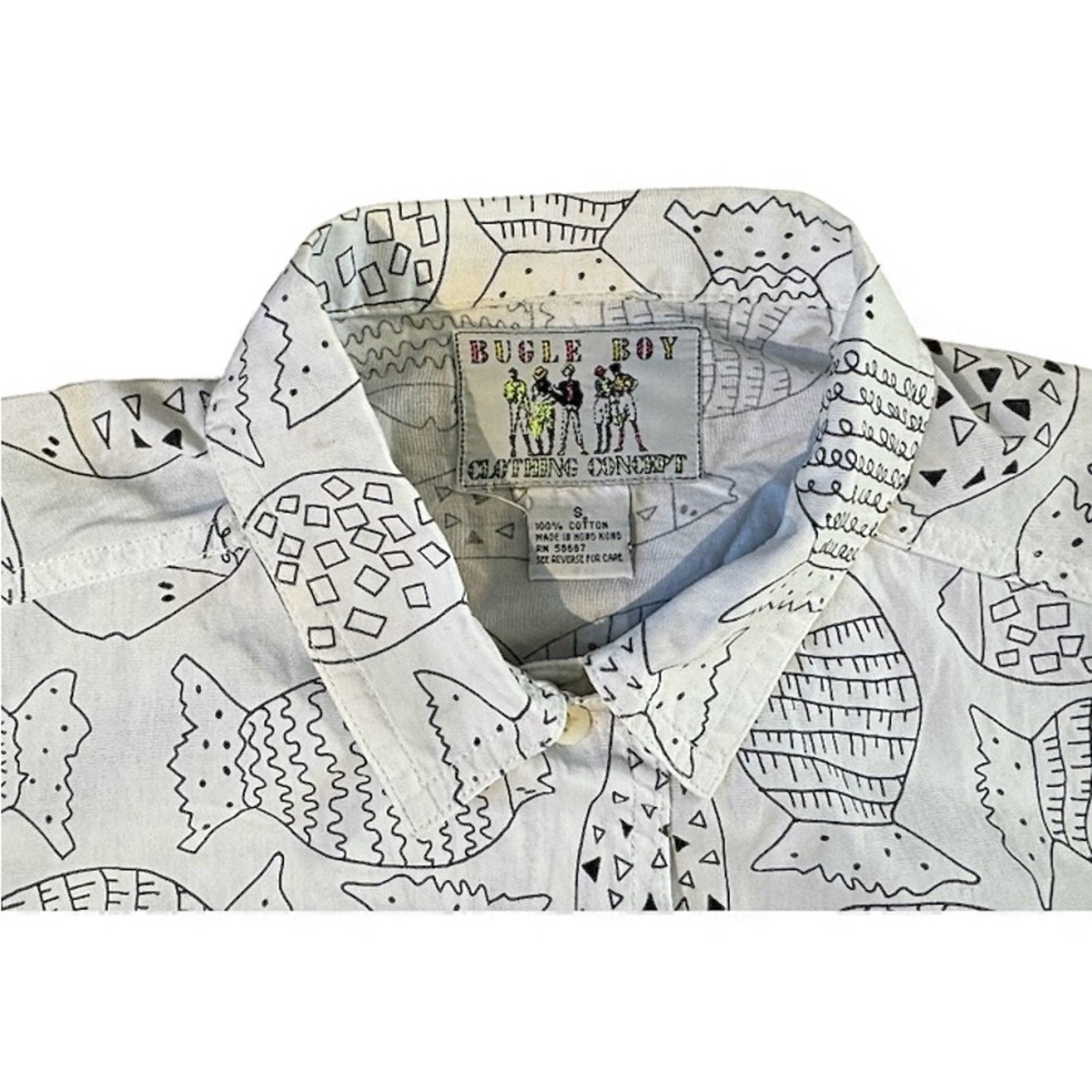 Bugle Boy Vintage Bugle Boy Men's Fish Print Shirt Size US S / EU 44-46 / 1 - 5 Thumbnail