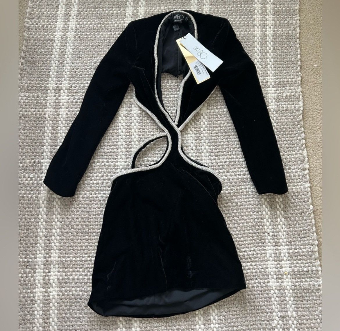 Other NWT PatBo Velvet Embellished Cut-Out Mini Dress Size S / US 4 / IT 40 - 5 Thumbnail