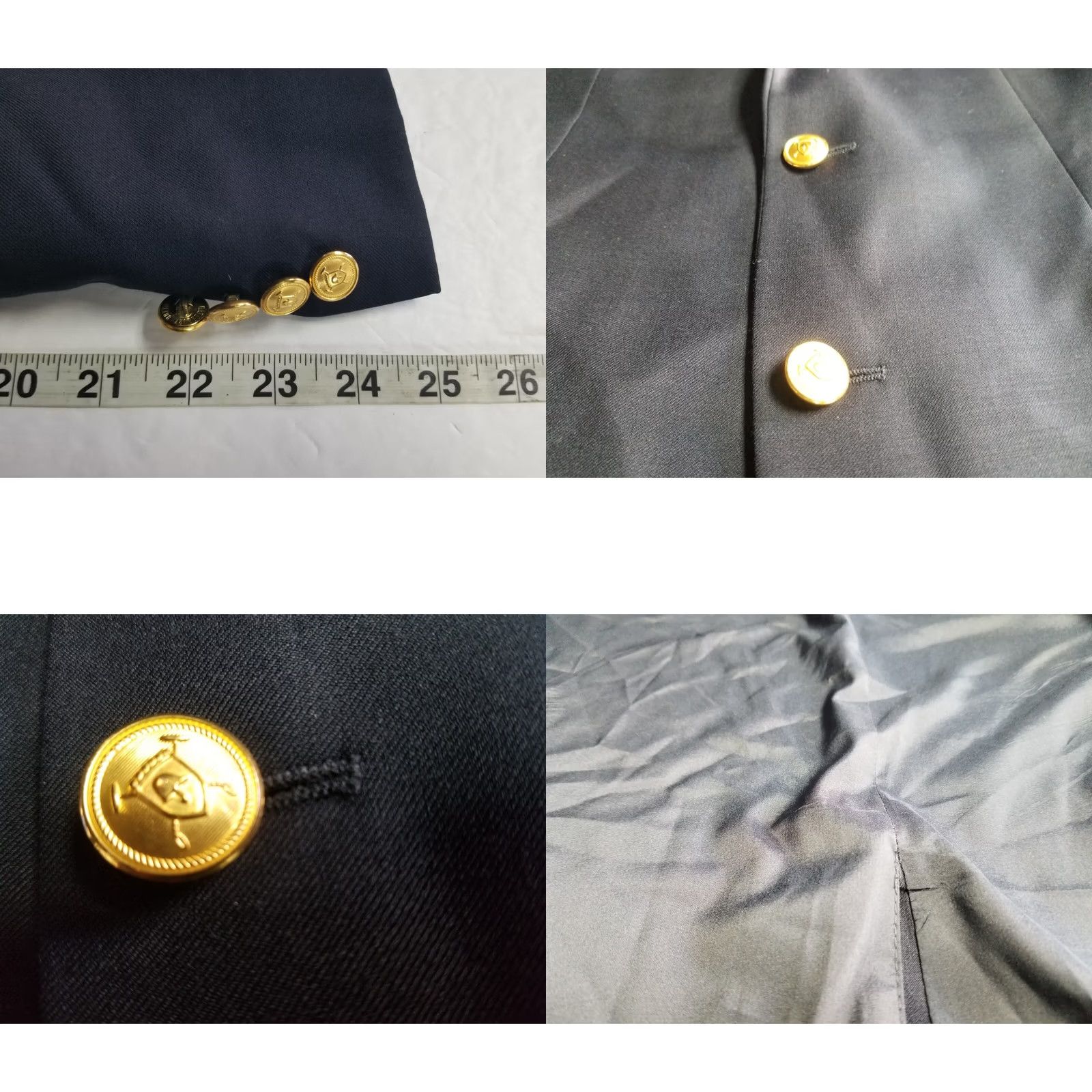 Ralph Lauren Lauren Ralph Jacket Mens 40 Blazer 40R Navy Sport Coat Gold Button Wool Size 40R - 8 Thumbnail