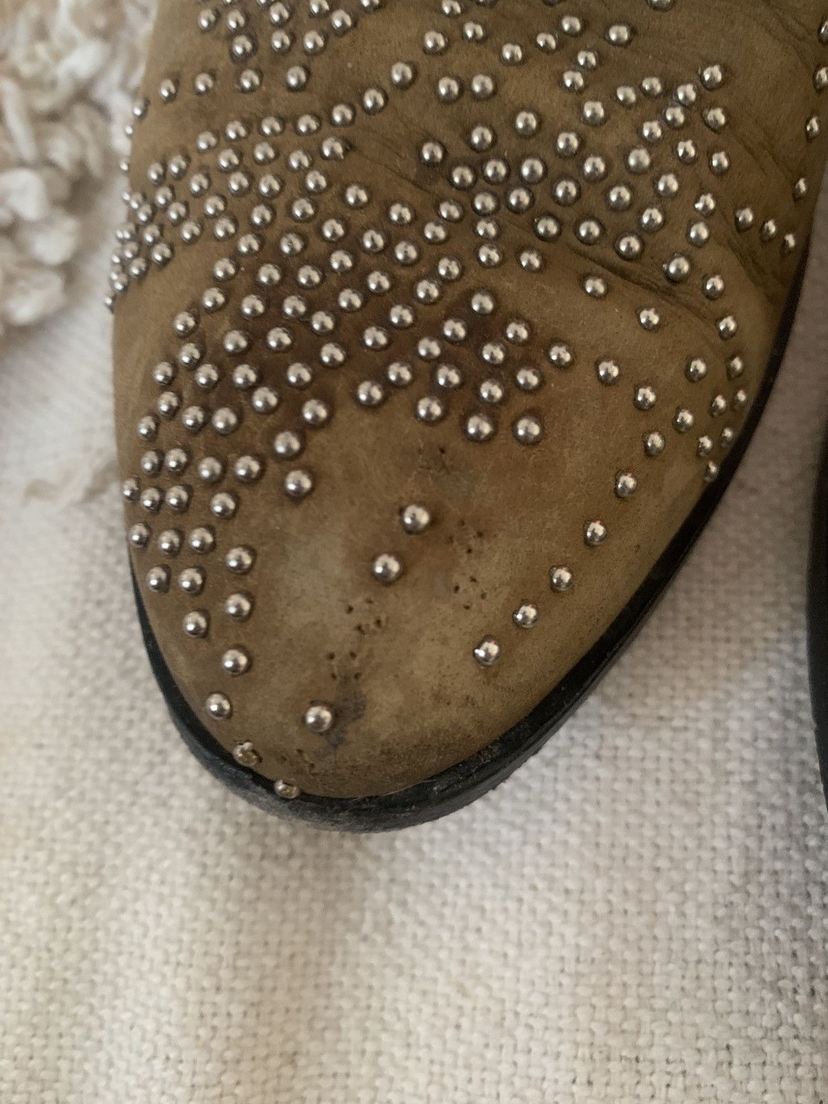 Chloe Chloe Suzanna wester cowboy ankle boot 7 studded beige suede Size US 7 / IT 37 - 10 Thumbnail