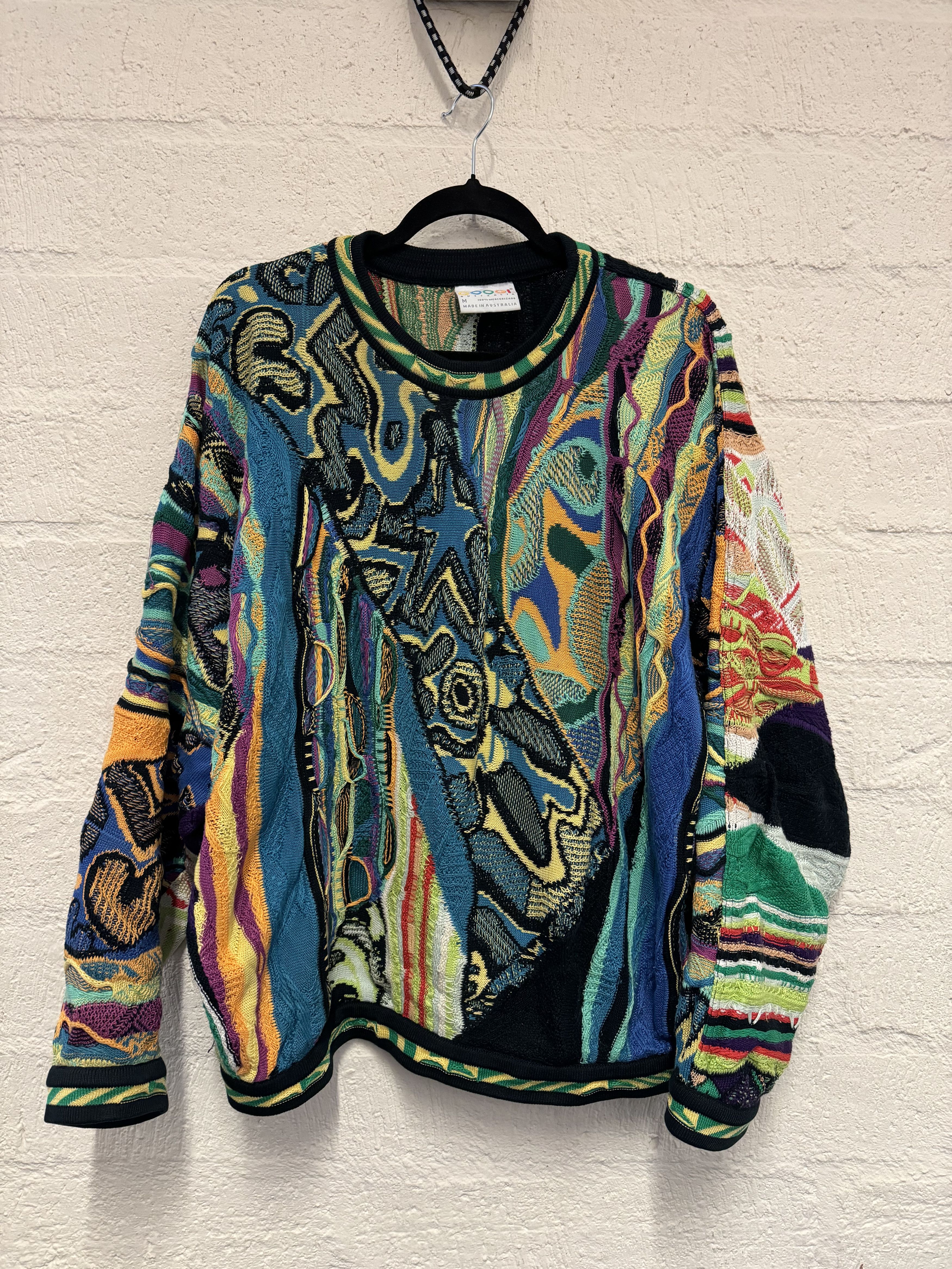 Coogi Sweater 3D Knit Textured Mercerized Cotton