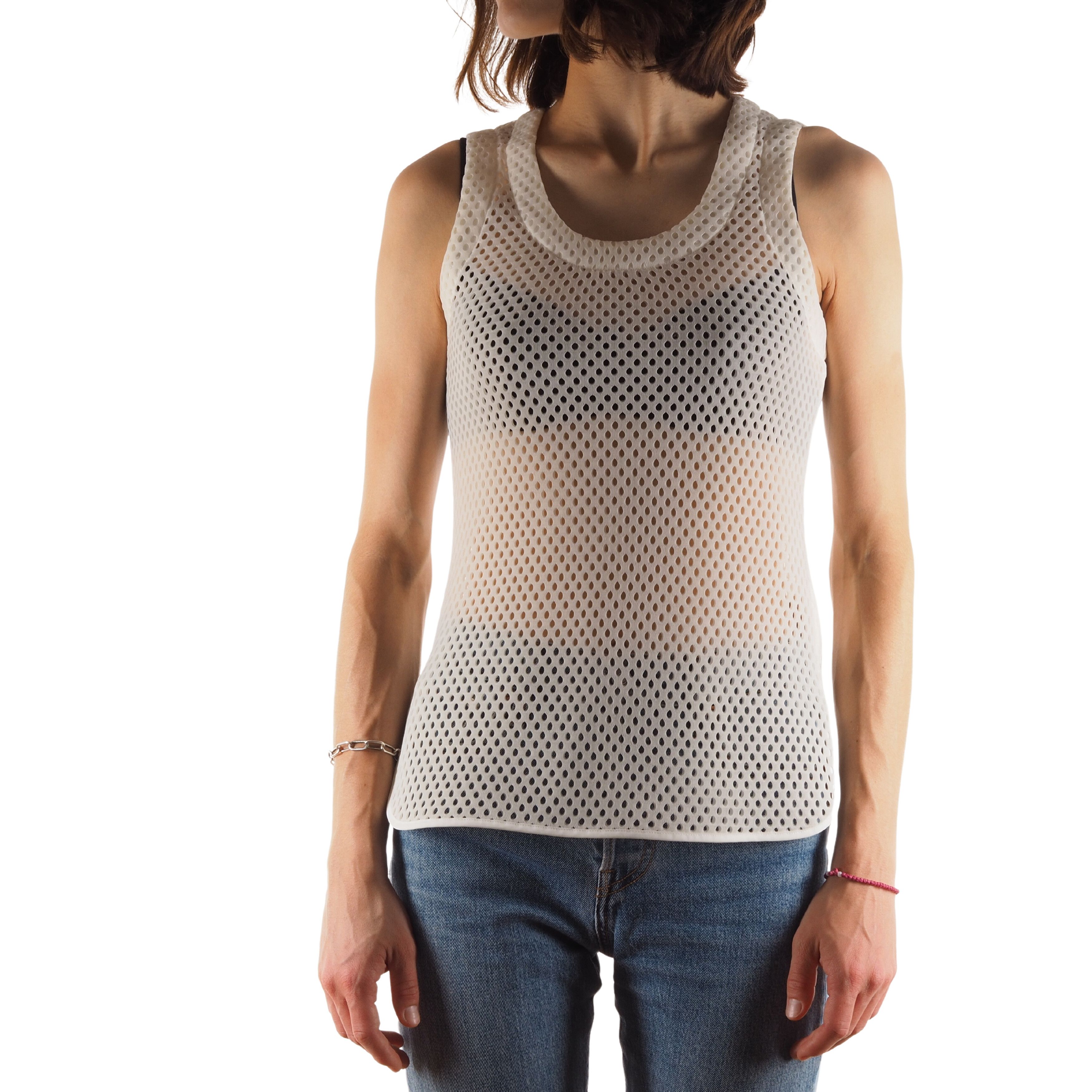 Acne Studios Acne Studios Avron Mesh Women Ivory Tank Top Size XS / US 0-2 / IT 36-38 - 1 Thumbnail