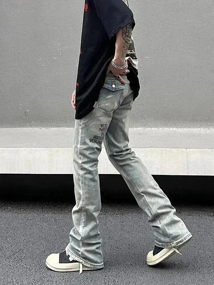 Japanese Brand Straight leg slimming printed jeans Size US 32 / EU 48 - 4 Thumbnail
