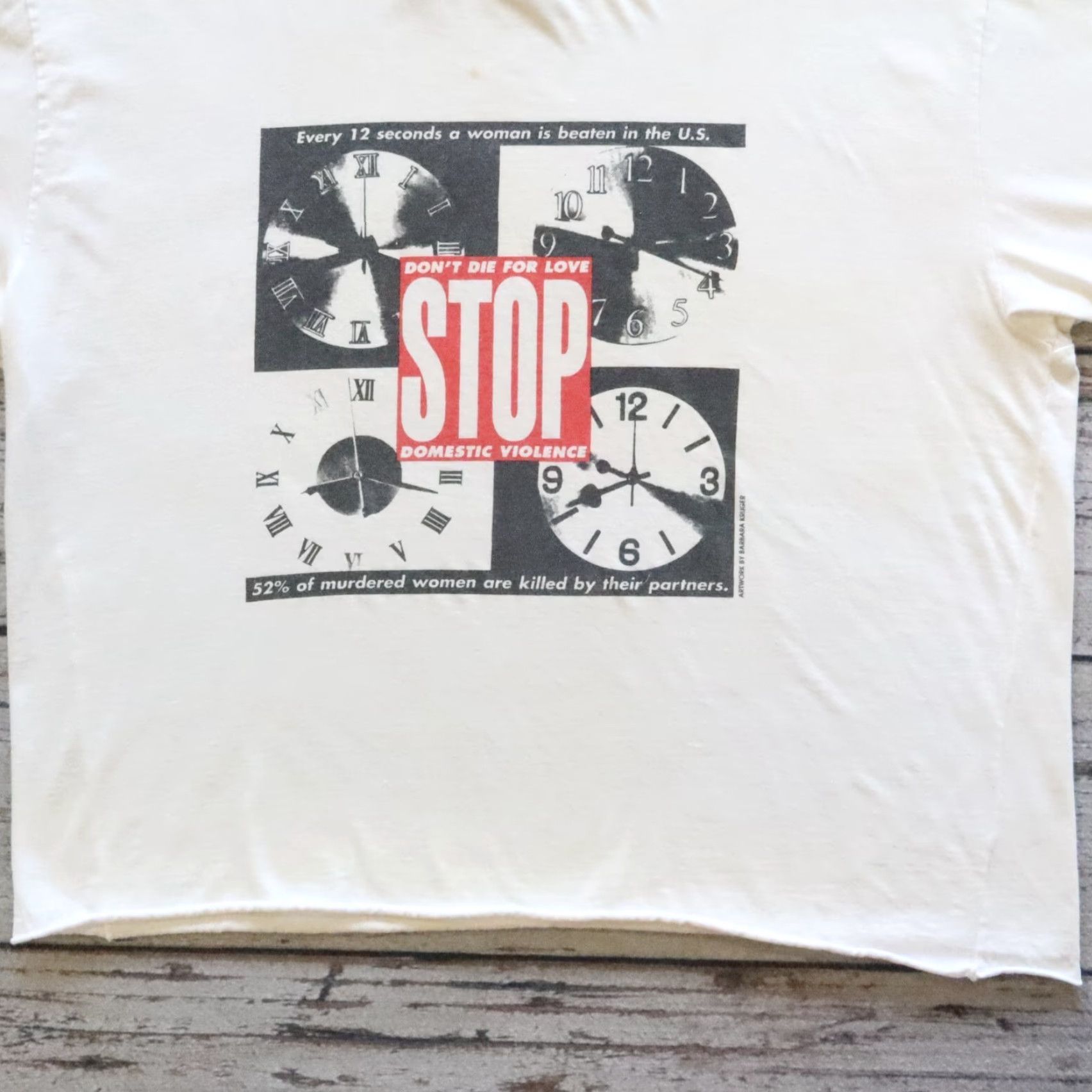 Vintage Vintage Barbara Kruger Women's Work Cropped Tshirt Made in USA L White Tshirt Womens L Vintage Barbara Kruger Work Cropped Tshirt Made in USA White Size L / US 10 / IT 46 - 3 Thumbnail