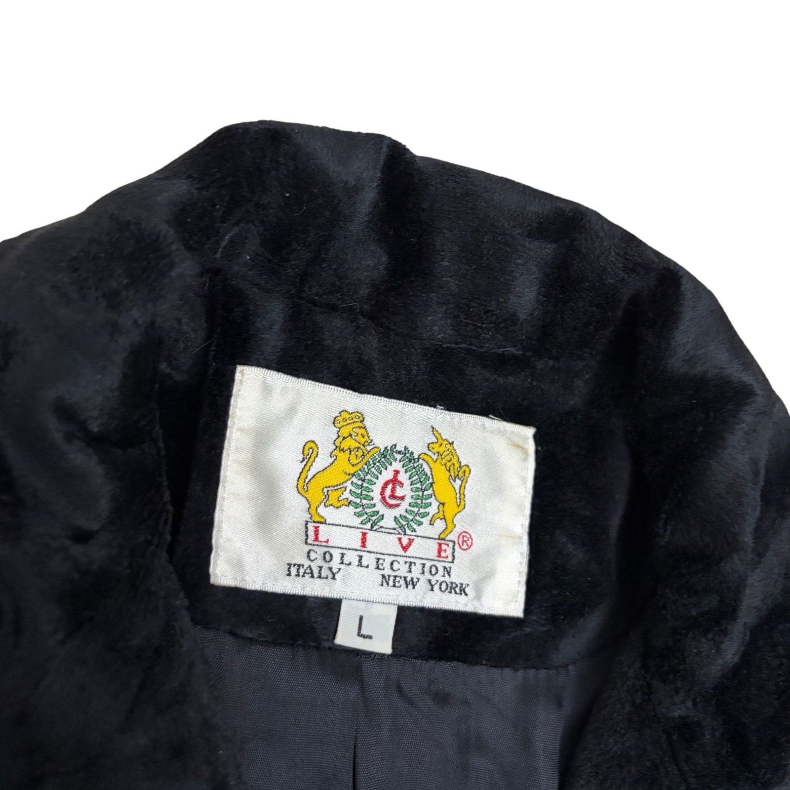 Other VINTAGE LIVE COLLECTION Faux Fur Pea Coat Retro Jacket Large Size L / US 10 / IT 46 - 3 Thumbnail
