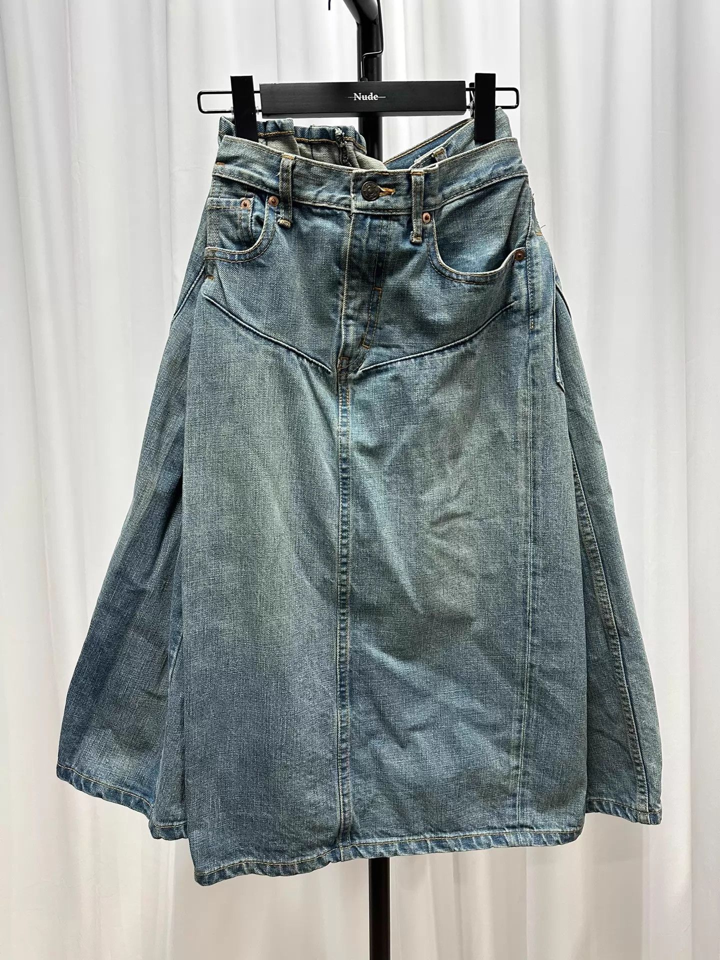 Junya Watanabe Junya Watanabe Deconstructed Reversible Denim Skirt S Size 26" / US 2 / IT 38 - 1 Thumbnail