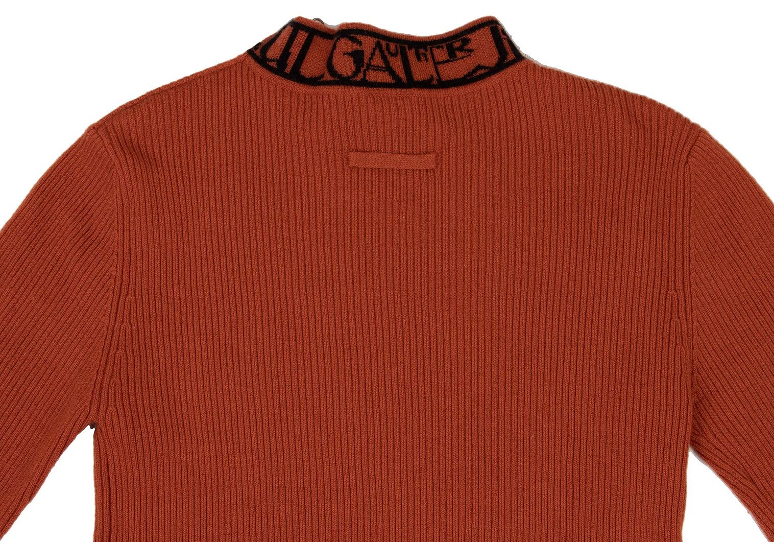 Jean Paul Gaultier Ribbed Knit Sweater with Logo Piping in Orange and Black Size US M / EU 48-50 / 2 - 15 Thumbnail