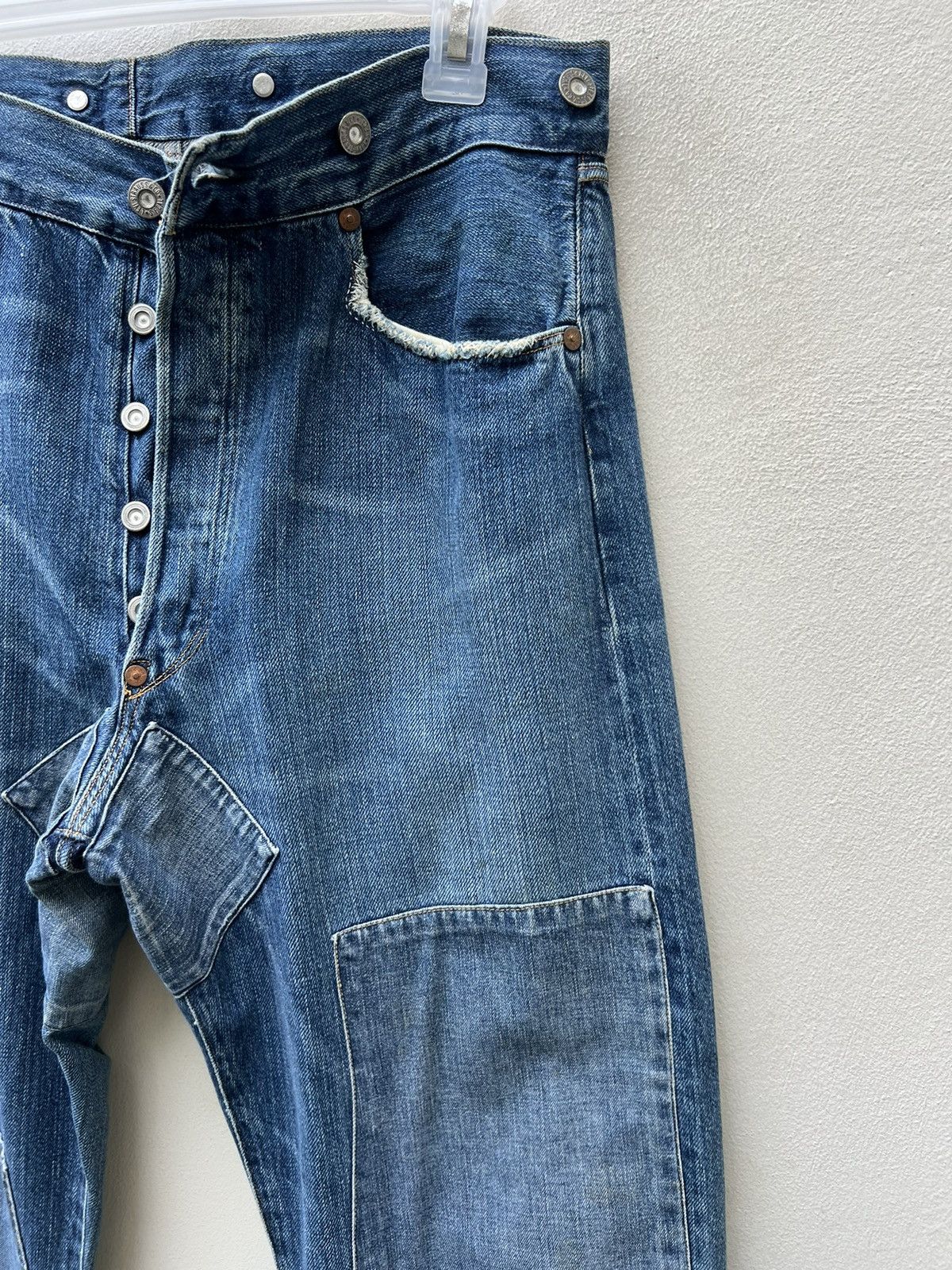 Levi's 90s Levi's LVC #555 Distressed Patchwork Selvedge Denim Size US 32 / EU 48 - 10 Thumbnail