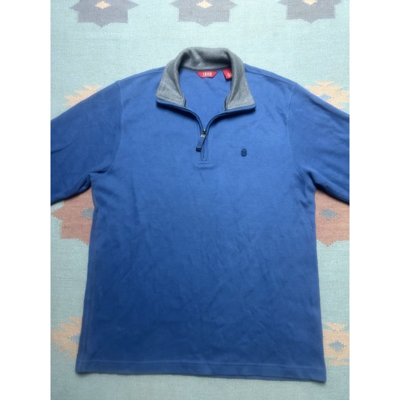 Izod VINTAGE IZOD 1/4 ZIP PULLOVER SHIRT LONG SLEEVE BLUE MEN’S MEDIUM Size US M / EU 48-50 / 2 - 3 Thumbnail
