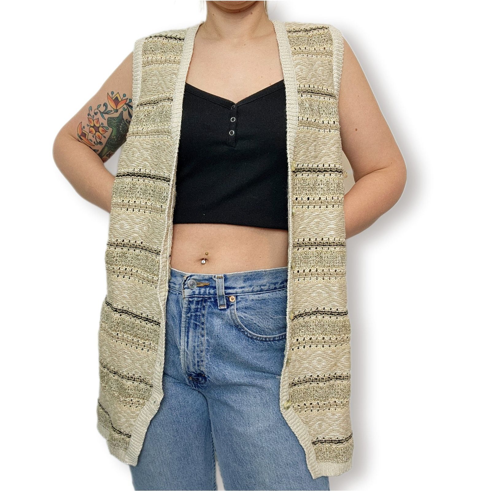 Liz Claiborne Vintage NWT Silk & Linen Vest Lizsport M Crochet Knit Size M / US 6-8 / IT 42-44 - 1 Thumbnail
