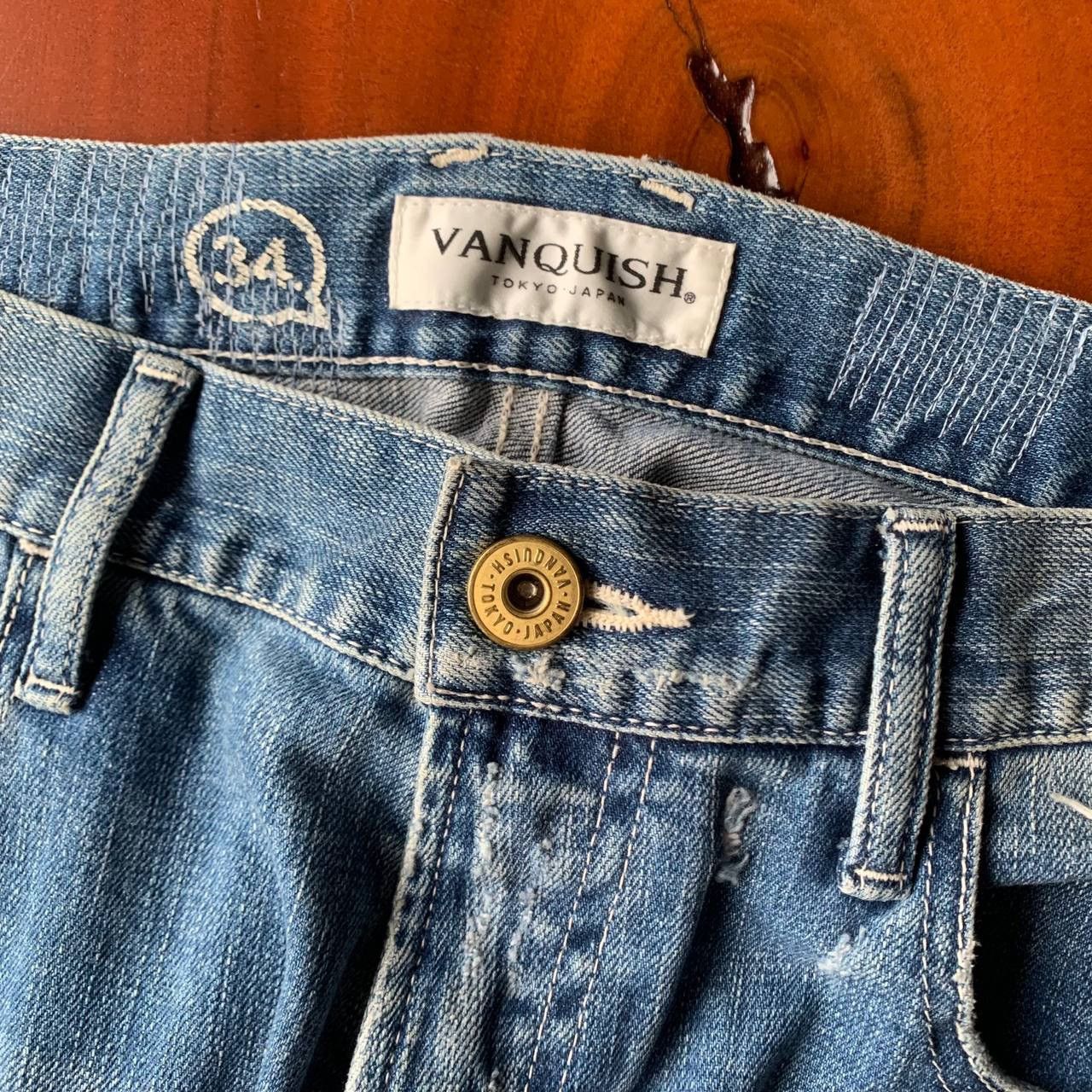 Vanquish Vanquish Distressed Patchwork Punkers Light Blue Denim Pants Size US 34 / EU 50 - 11 Thumbnail