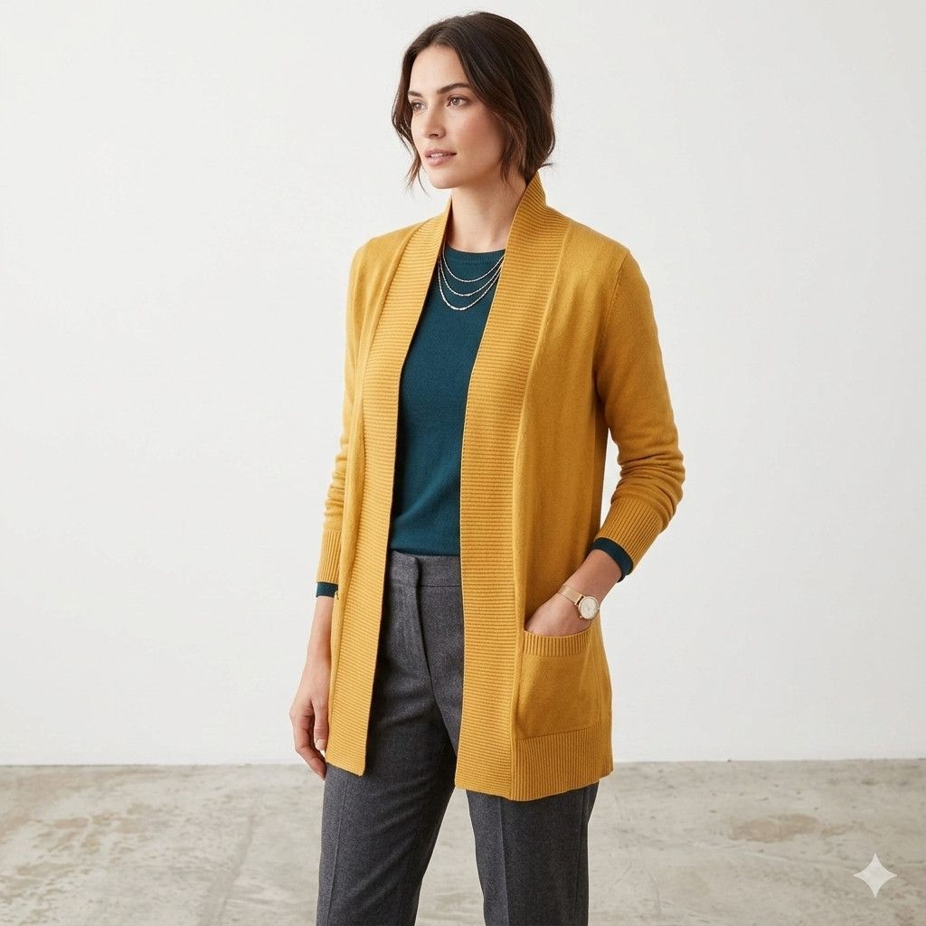 Other Cielo Size S/M Cardigan Yellow Gold Dandelion Open Front Size M / US 6-8 / IT 42-44 - 6 Thumbnail