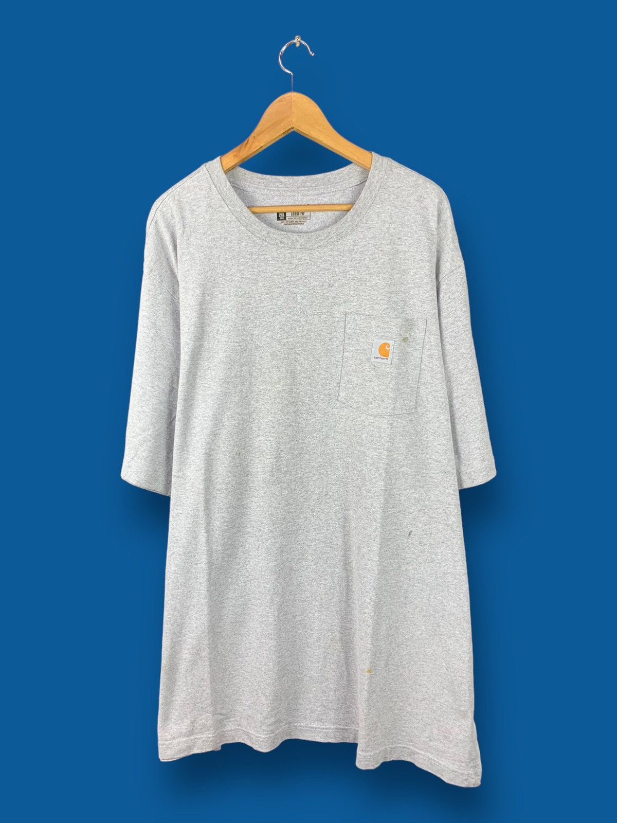 image of Steals! Carhartt Workwear Pocket Tee Loose Fit in Grey, Men's (Size 2XL)