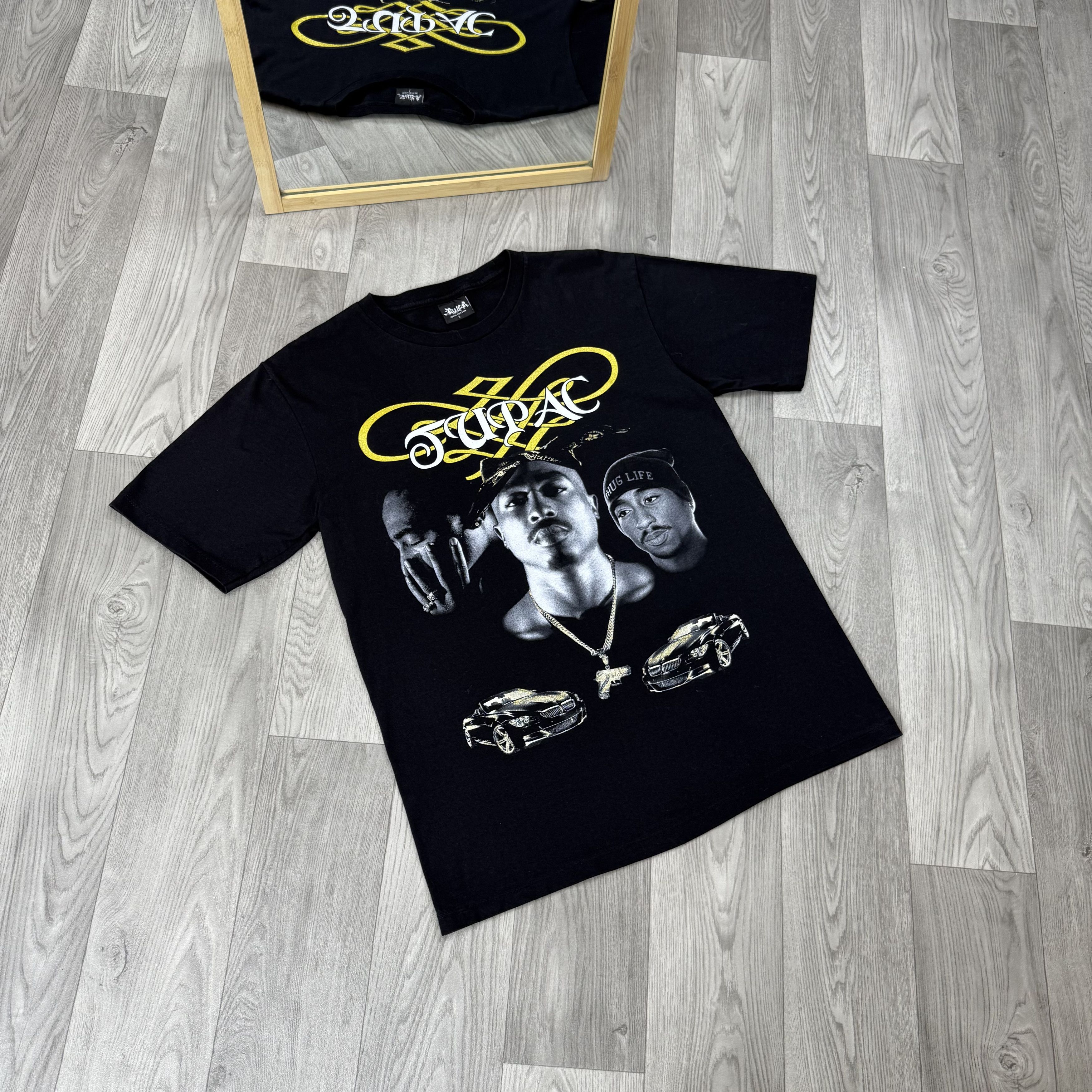 Vintage Vintage 2Pac 90s Tupac Shakur Graphic Black Rap Tee Shirt Size US L / EU 52-54 / 3 - 3 Thumbnail