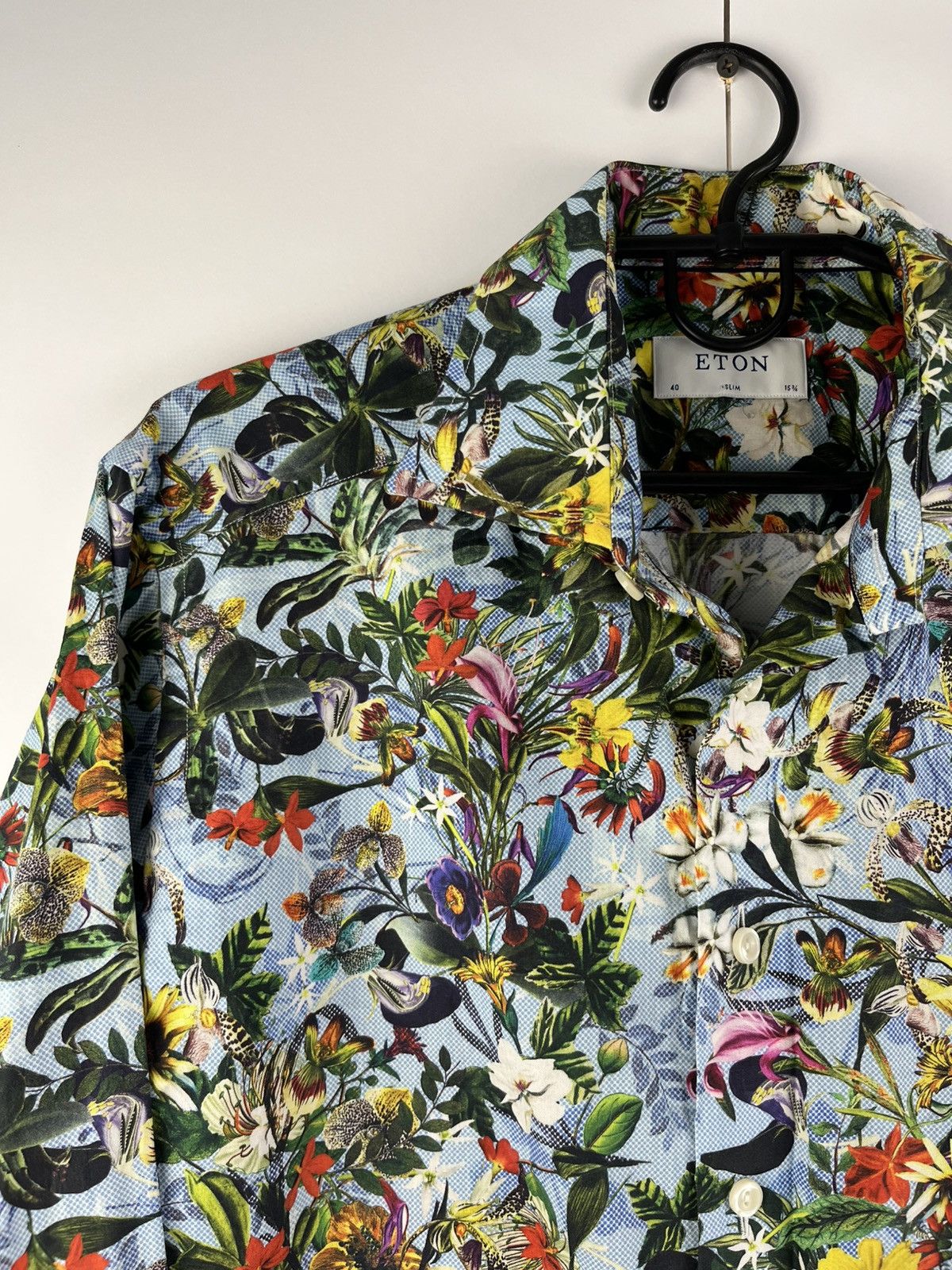 Eton Eton Luxury Cotton Floral Long Sleeve Shirt Button Up Size US M / EU 48-50 / 2 - 2 Thumbnail