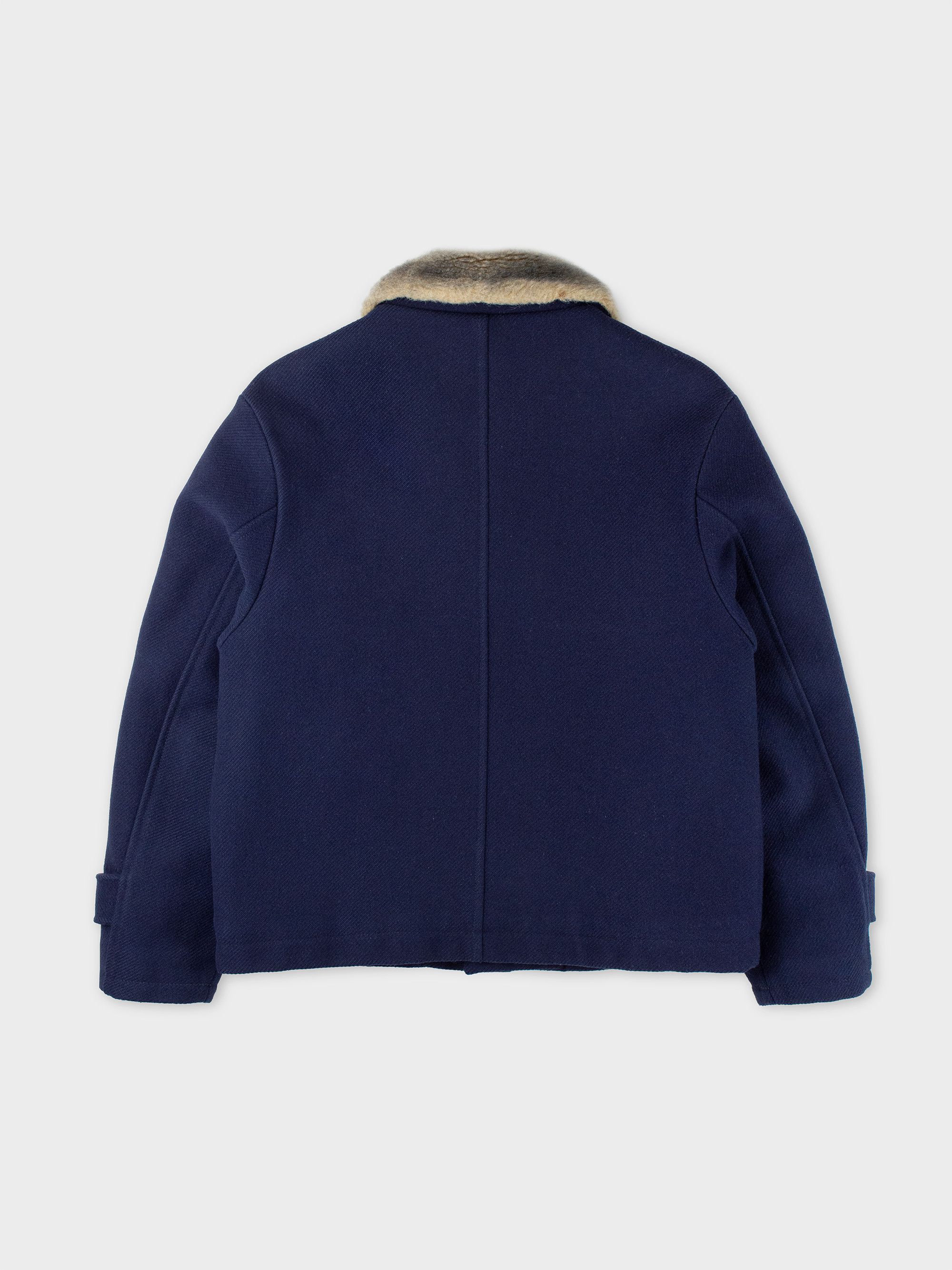 Gosha Rubchinskiy A/W 2015 - short wool jacket with faux fur 