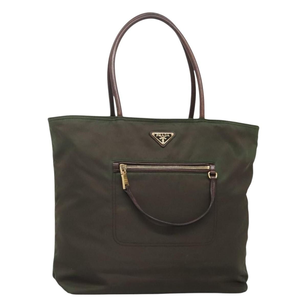 Prada PRADA Tote Bag Nylon Khaki Gold Size ONE SIZE - 1 Thumbnail