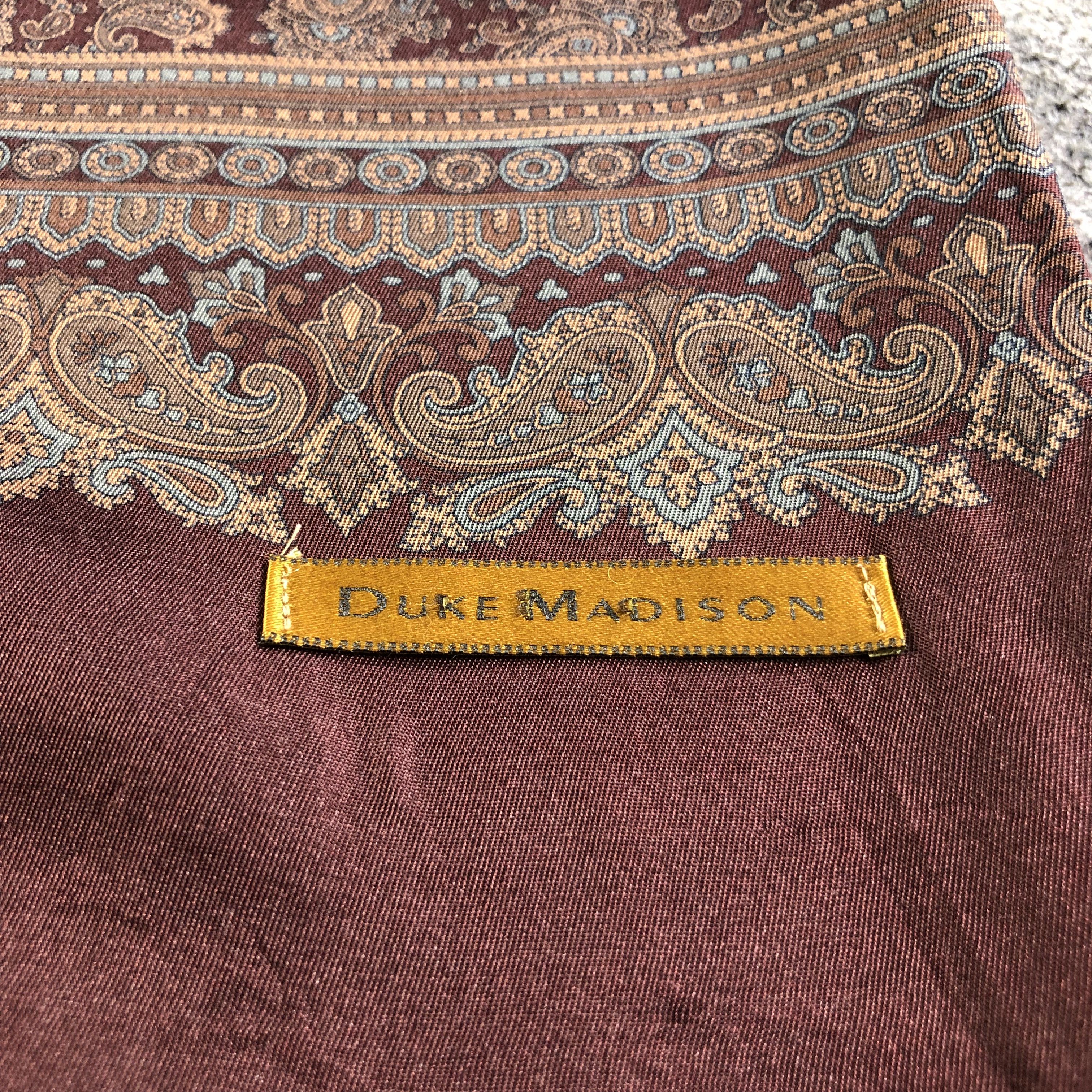 Japanese Brand Duke Madison Silk Wool Paisley Scarf Muffler V1810 Size ONE SIZE - 5 Thumbnail