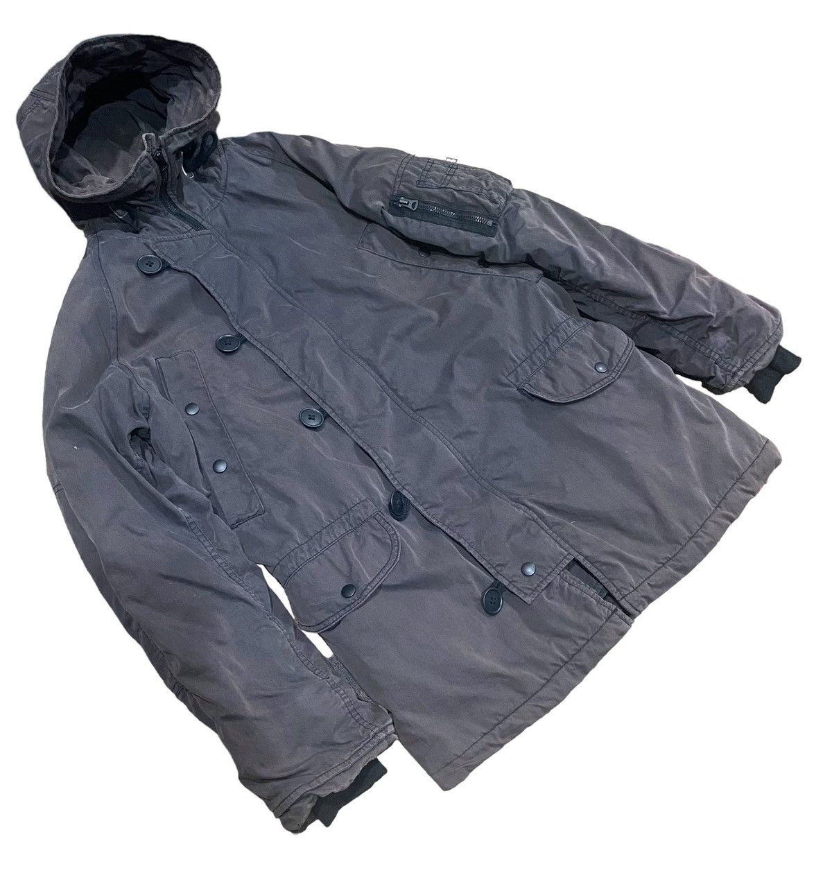 Alpha Industries Vtg MARGARET HOWELL x ALPHA Faded Hoodie Jacket Zipper Size US M / EU 48-50 / 2 - 2 Thumbnail